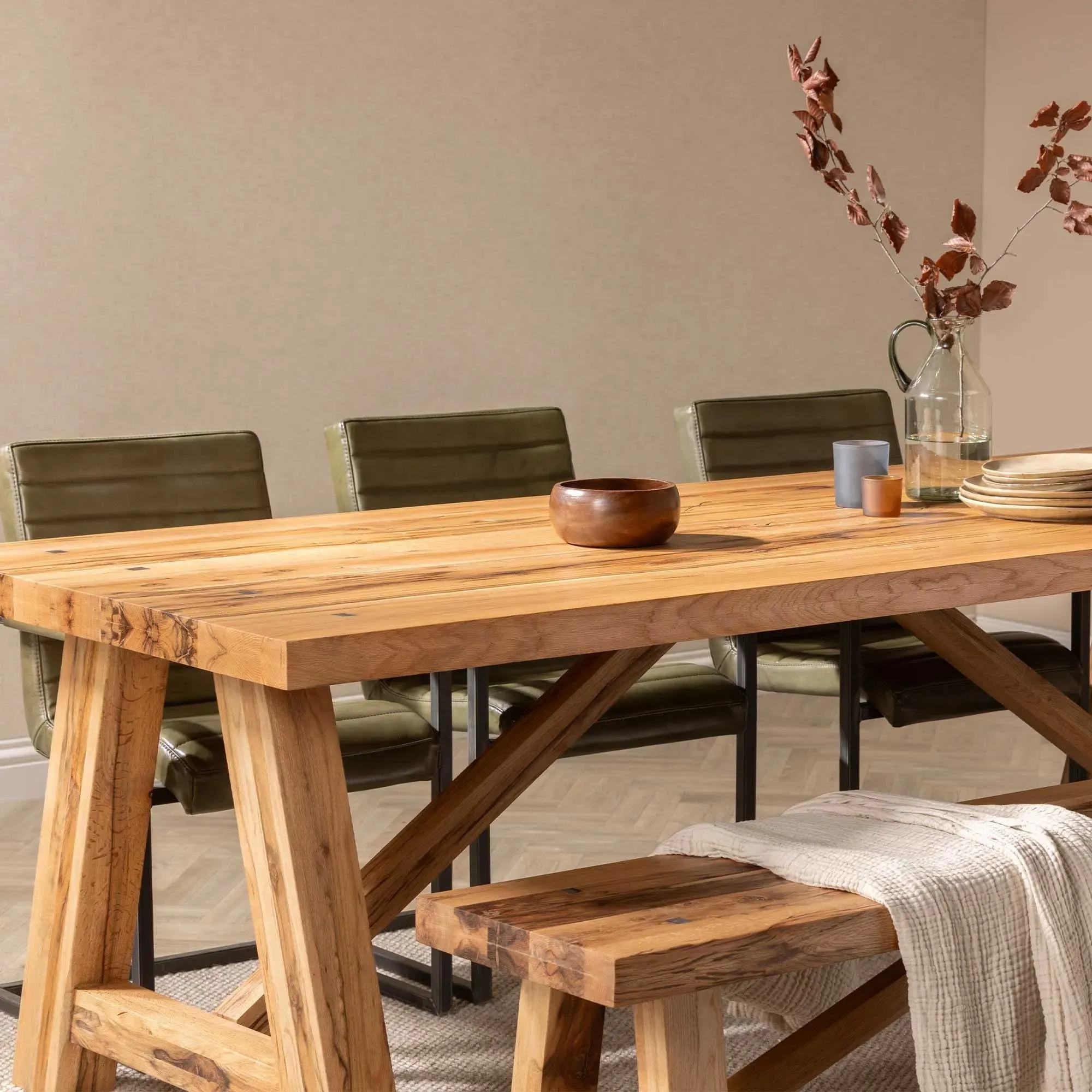 Pure Furniture Canterbury 240cm Dining Table - Brown, Oak