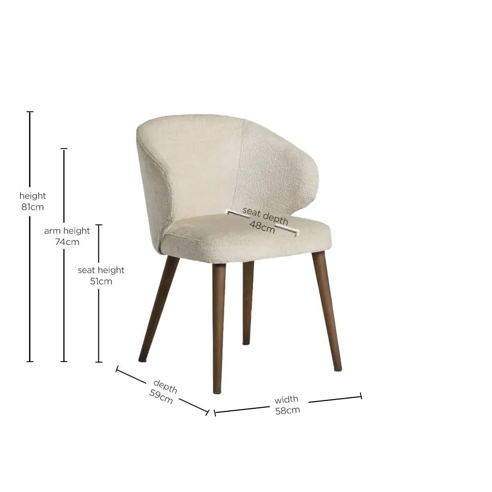 Pure Furniture Minerva Dining Chair with Wooden Legs - Neutral
