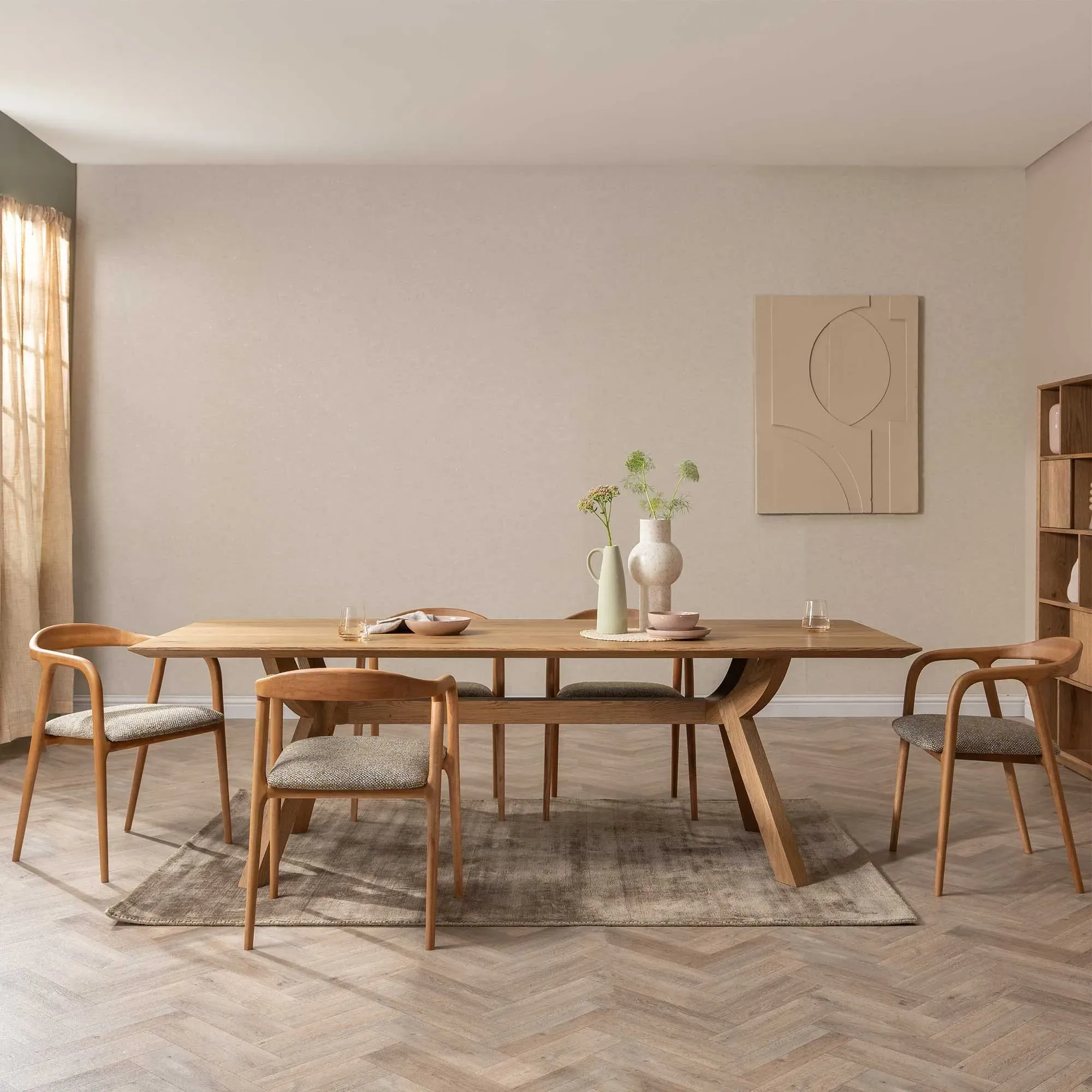 Pure Furniture Nelda Dining Chair with Arms - Brown, Wood