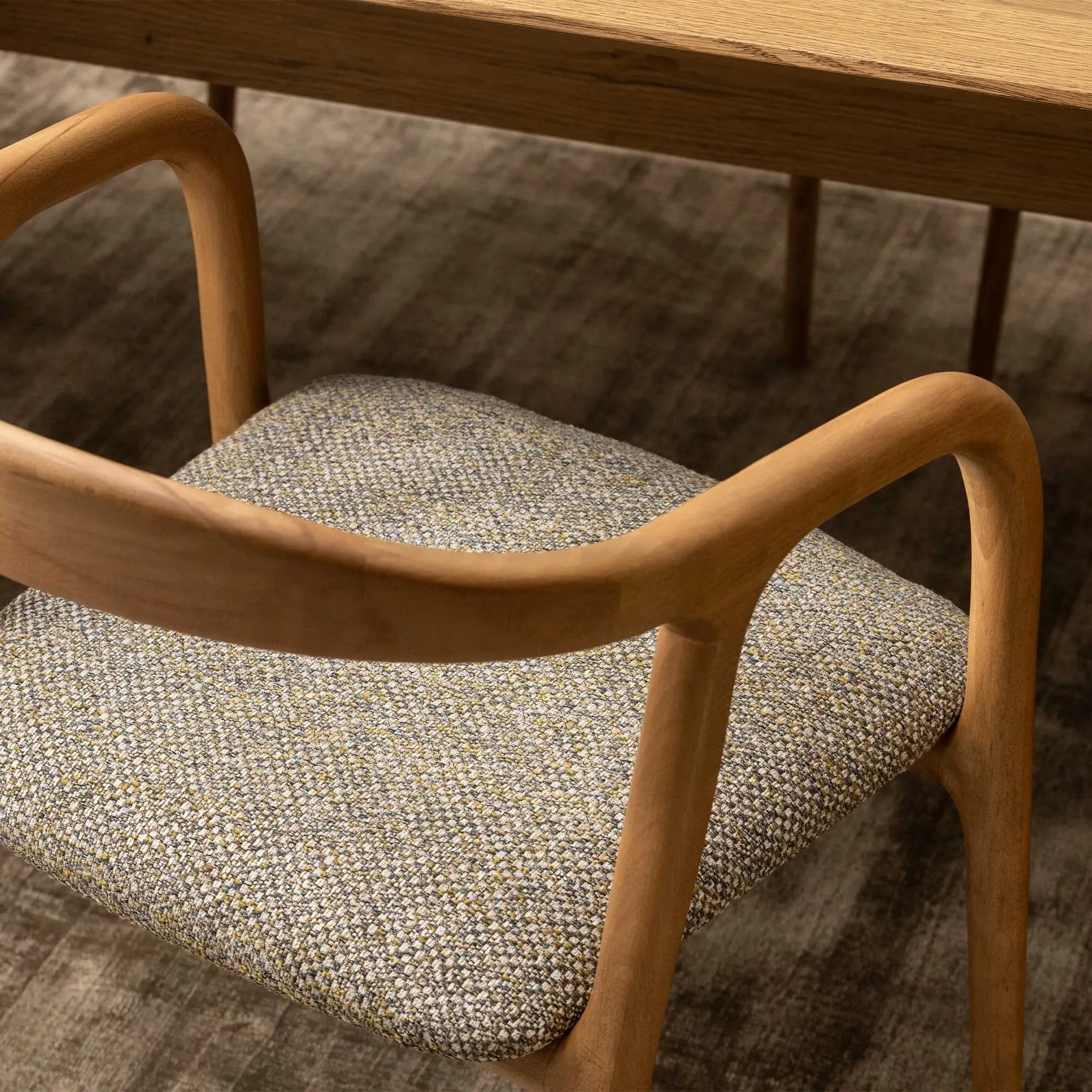 Pure Furniture Nelda Dining Chair with Arms - Brown, Wood