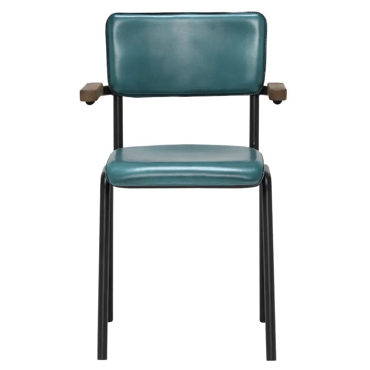 Pure Furniture Twyford Dining Chair with Arms - Blue, Leather