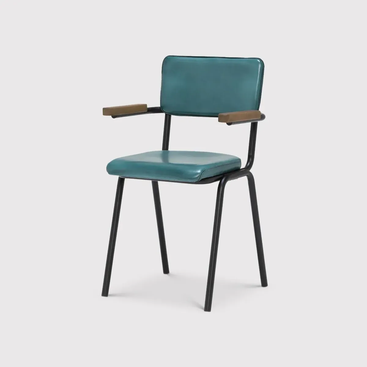 Pure Furniture Twyford Dining Chair with Arms - Blue, Leather
