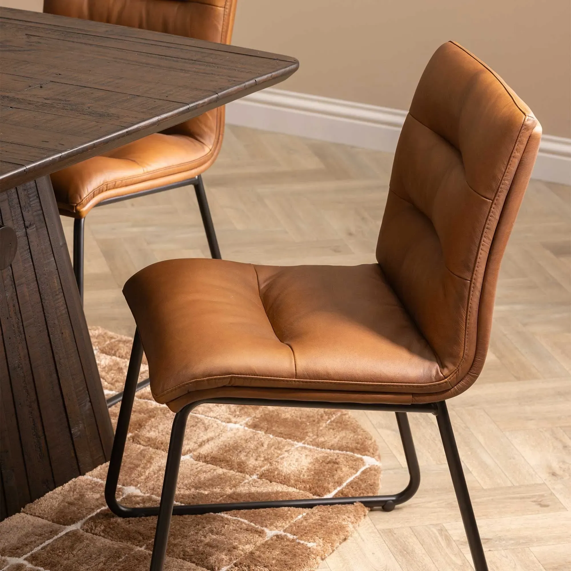 Pure Furniture Zena Dining Chair - Brown, Leather
