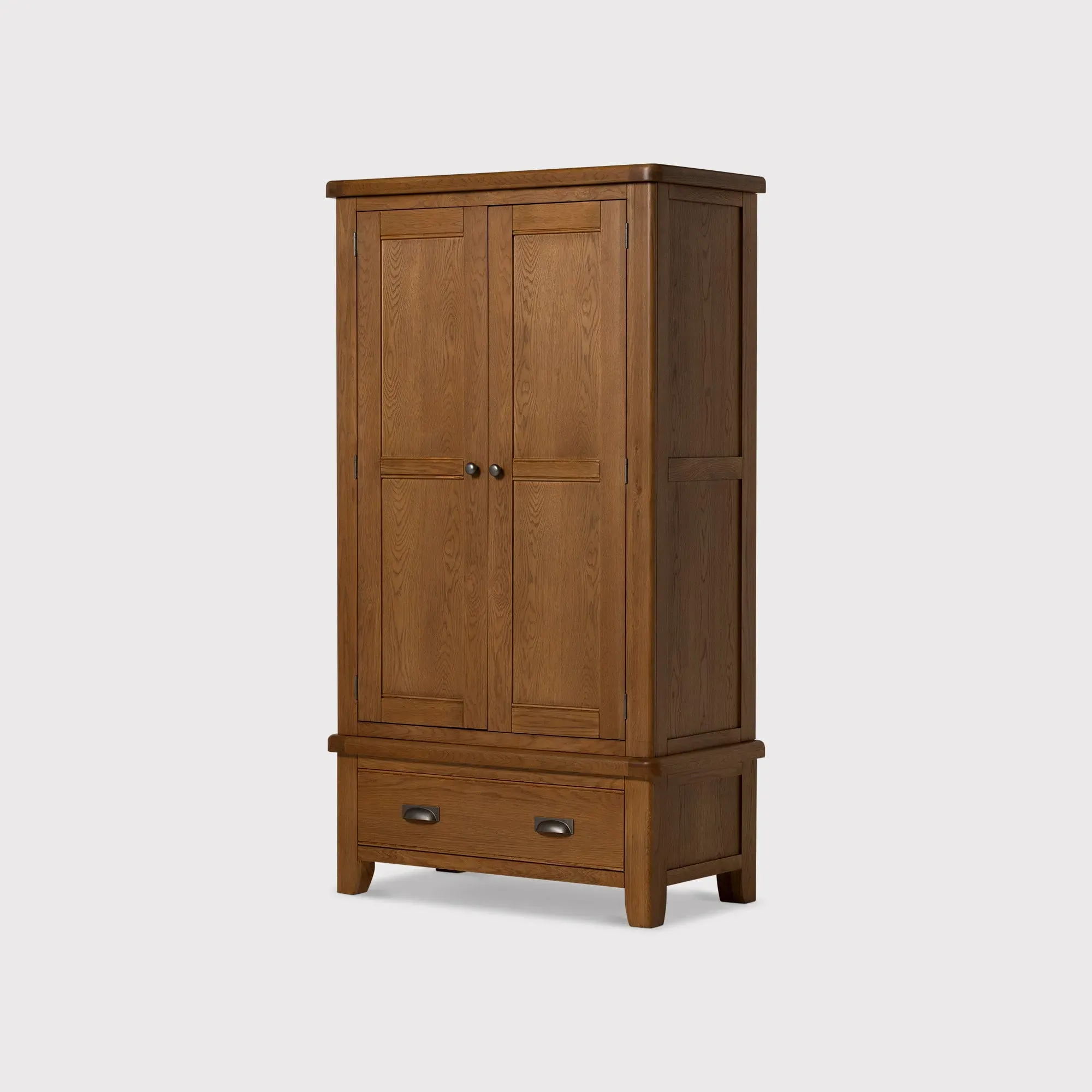 Raithwaite 2 Door 1 Drawer Wardrobe - Brown, Oak image