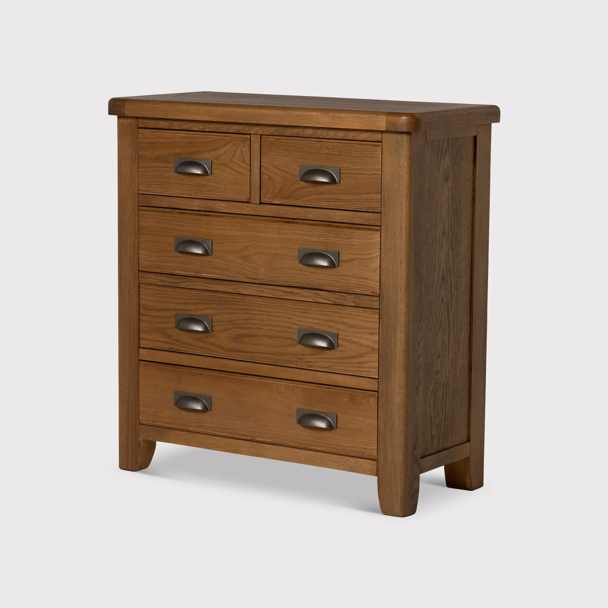 Raithwaite 2 Over 3 Chest of Drawers - Brown, Oak image