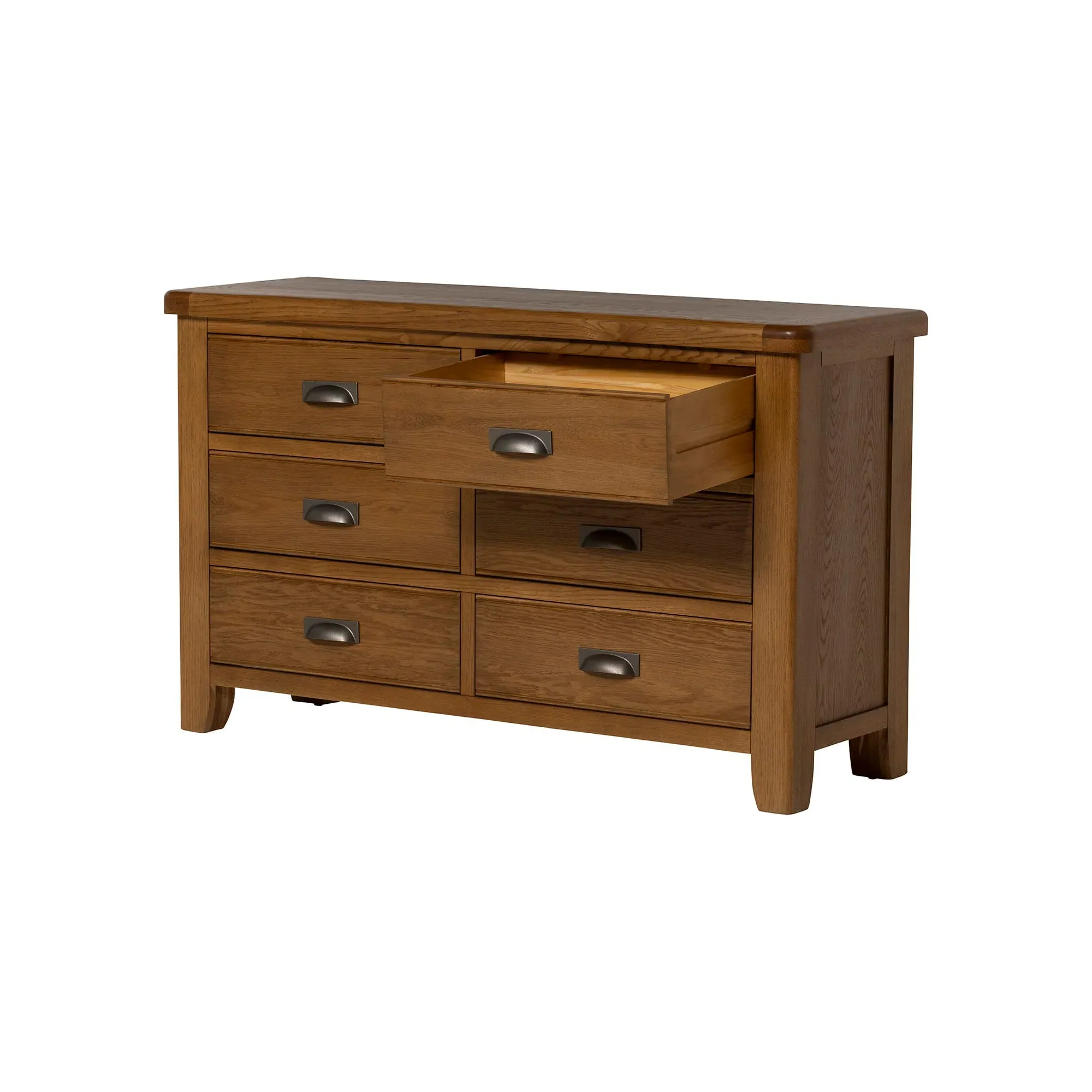 Raithwaite 6 Drawer Wide Chest - Brown, Oak