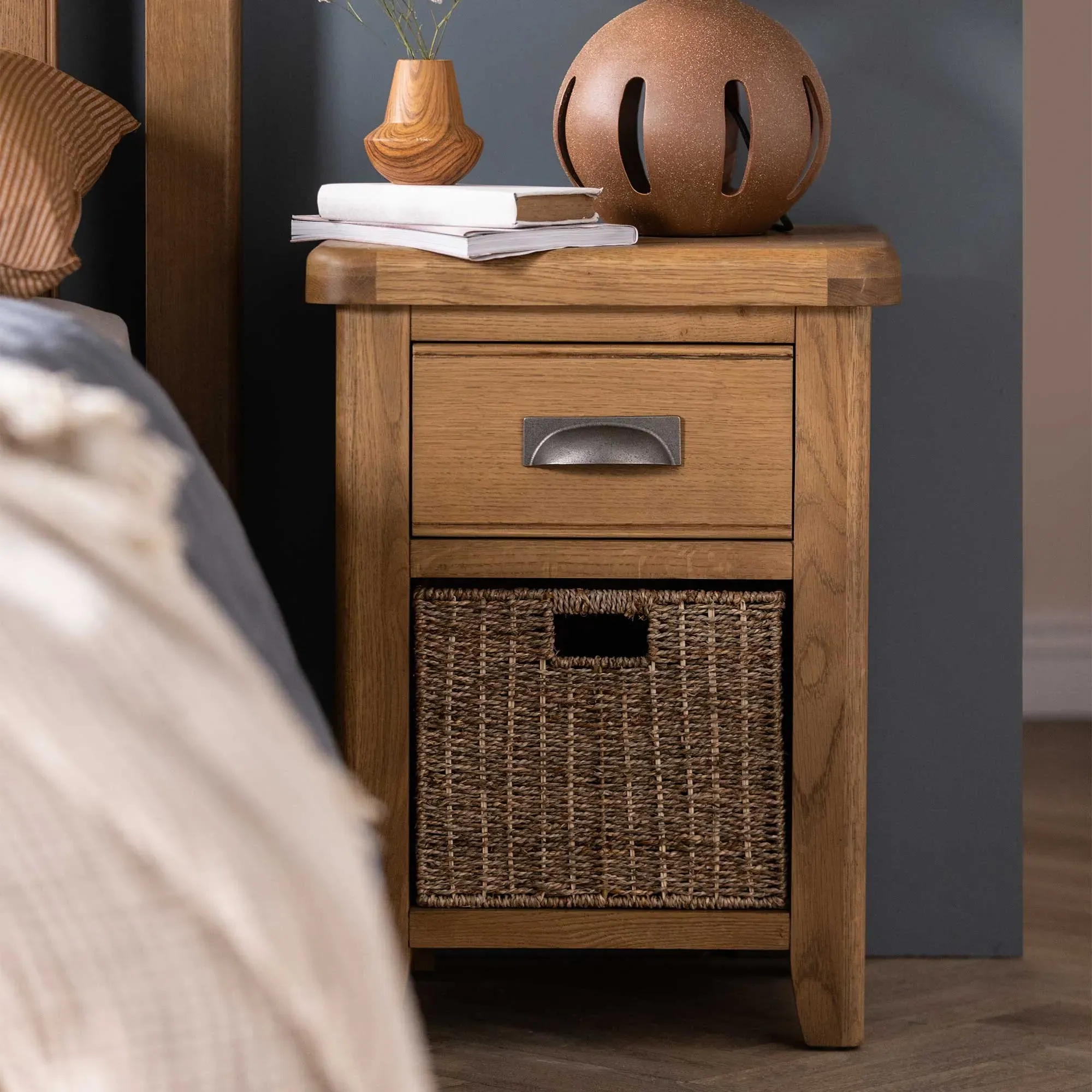 Raithwaite Large Bedside Cabinet - Brown, Oak