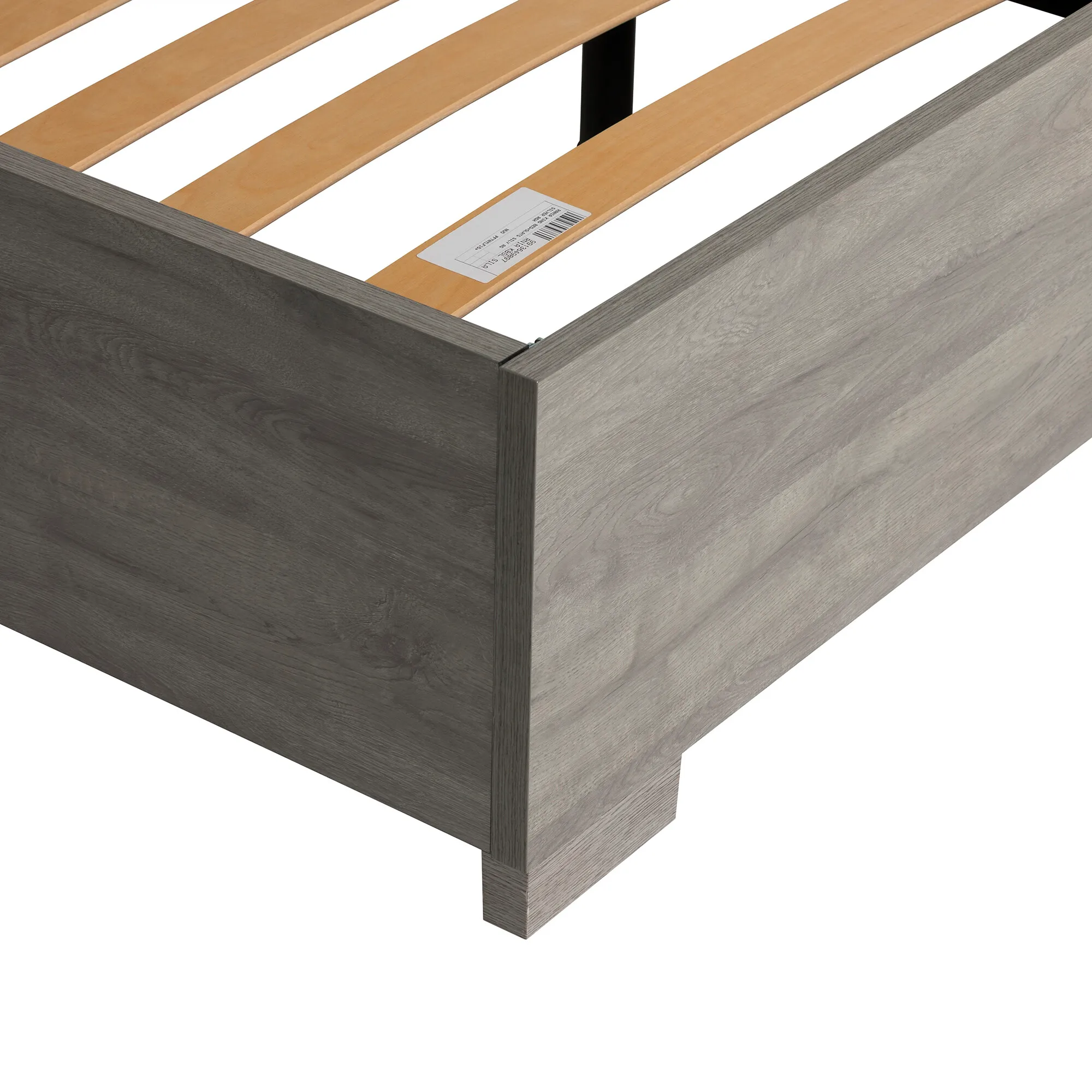 Rania King Size Bed Frame with Slats - Grey, Oak