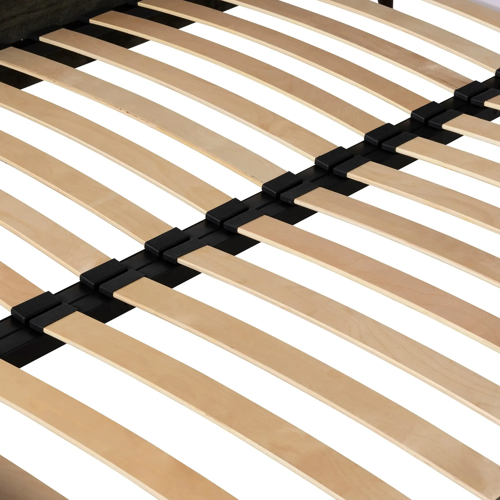 Raul Double Bed Frame - Green, Velvet