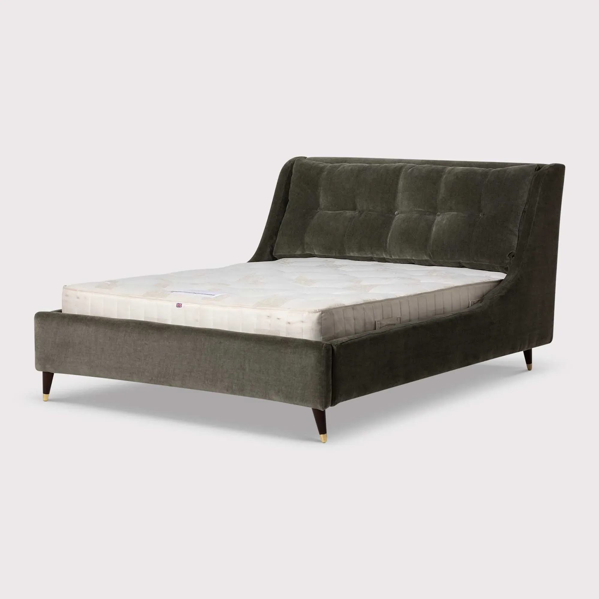 Raul Double Bed Frame - Green, Velvet image