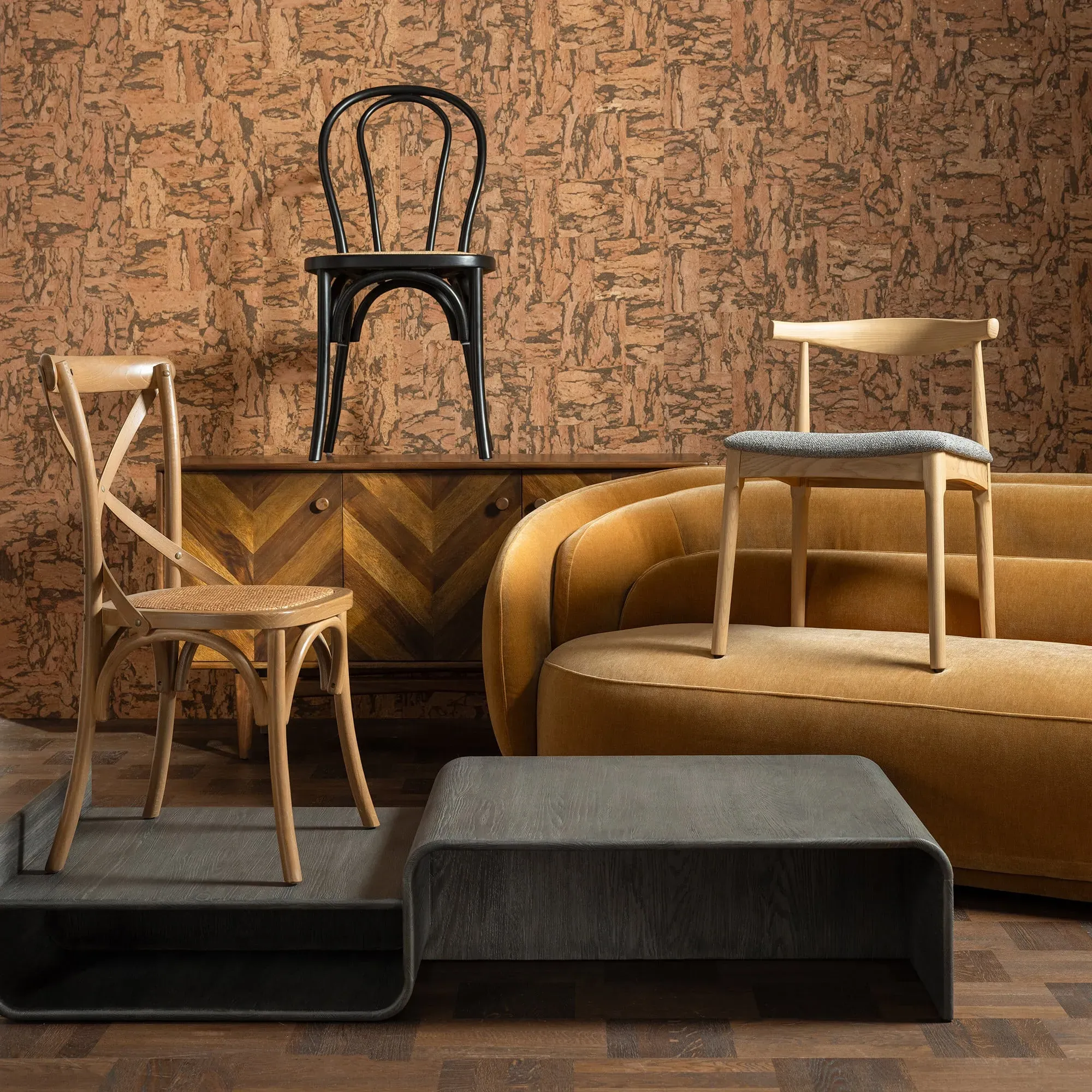 Reims Dining Chair - Brown, Rattan