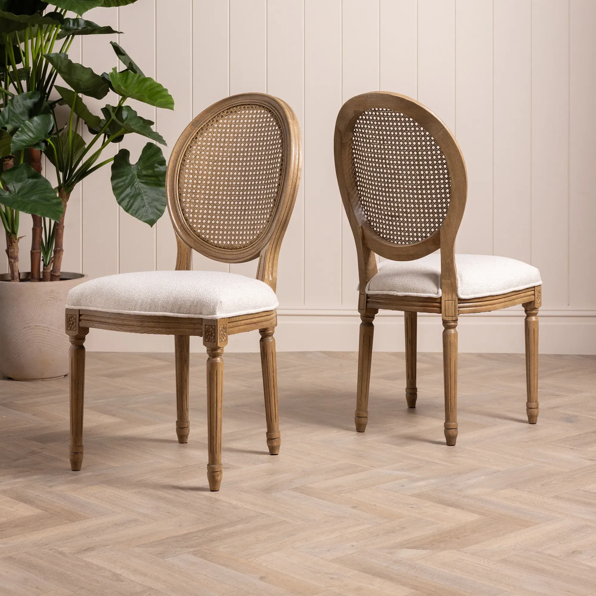 Reina Dining Chair - Grey, Rattan image