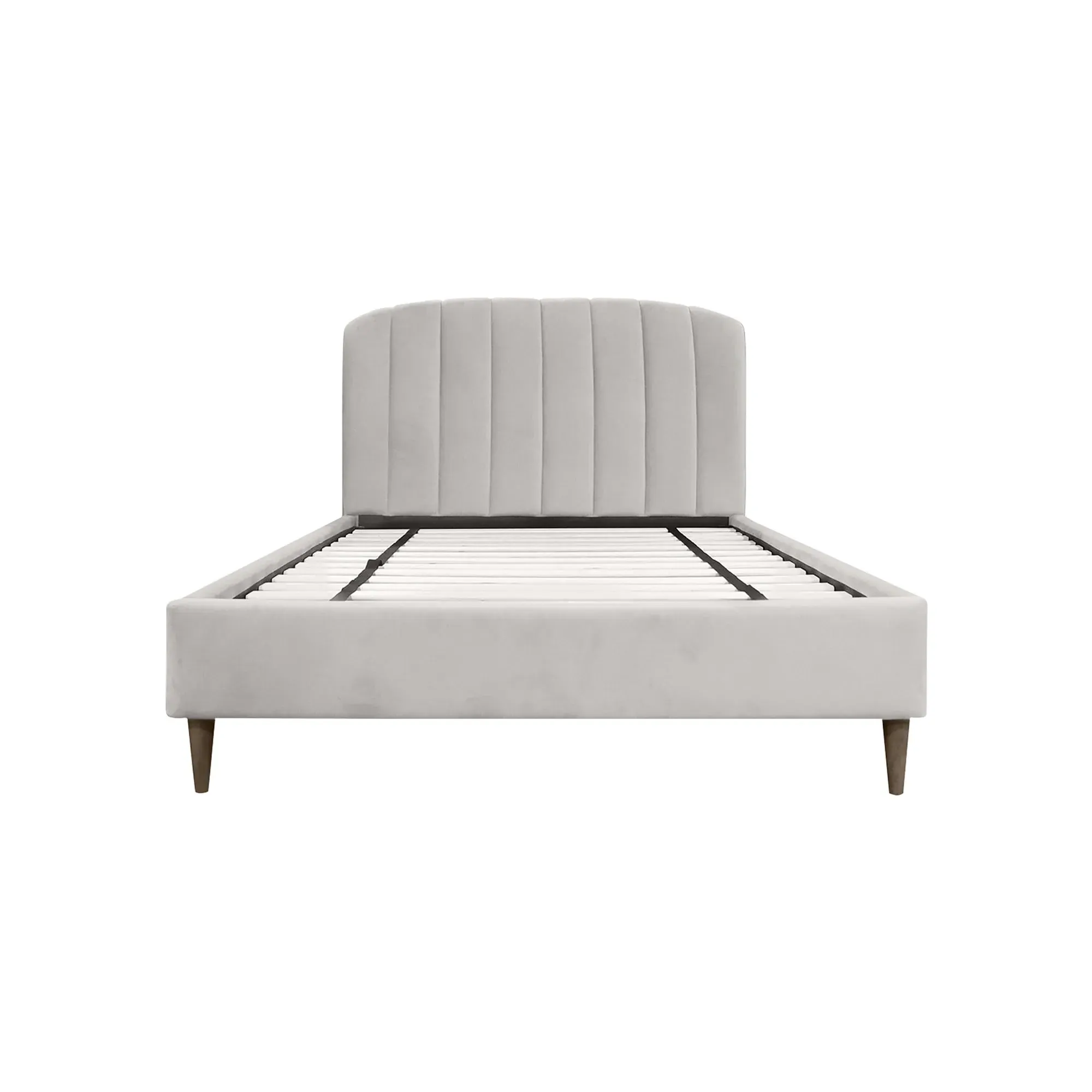 Reyes Double Bed Frame - Grey, Fabric