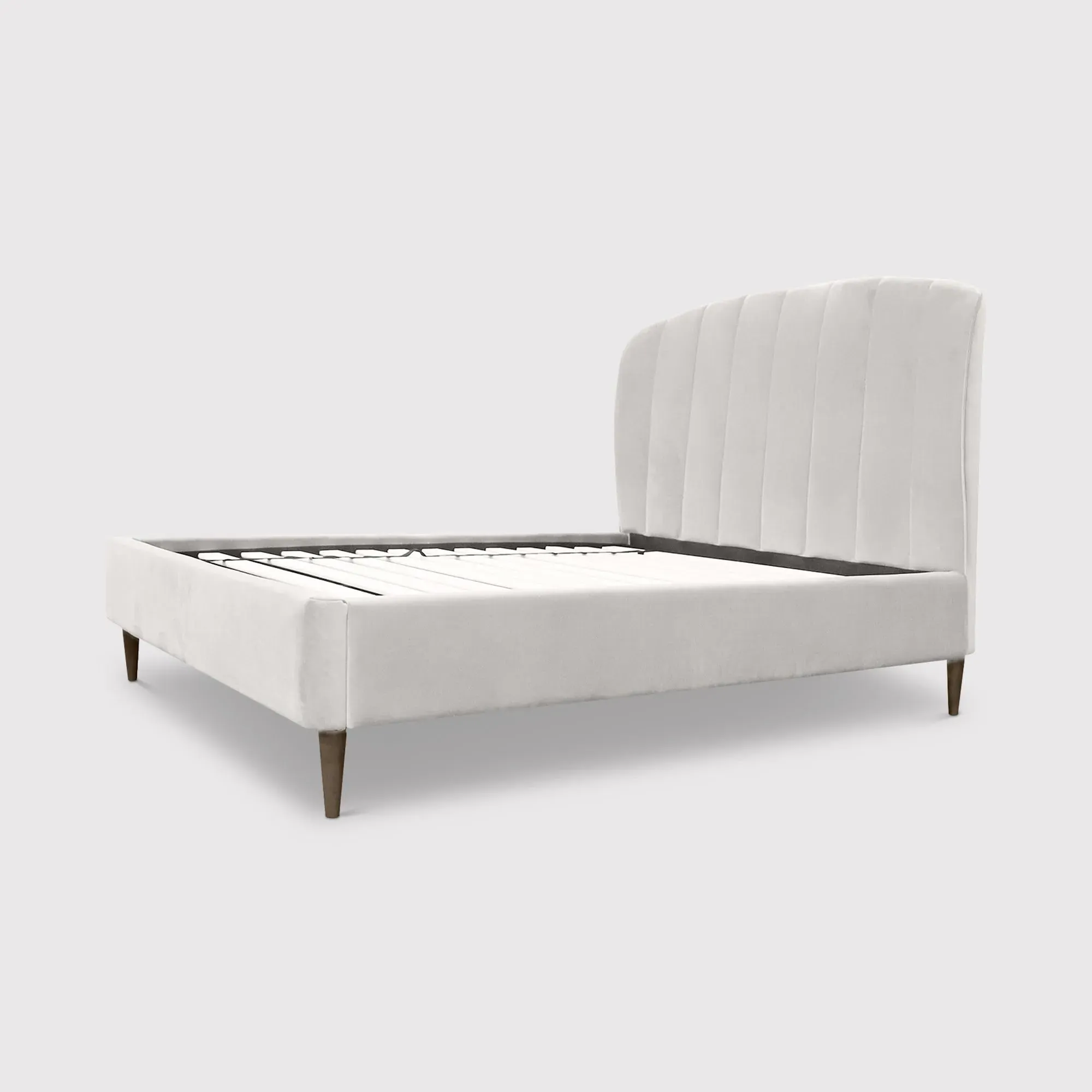 Reyes Double Bed Frame - Grey, Fabric