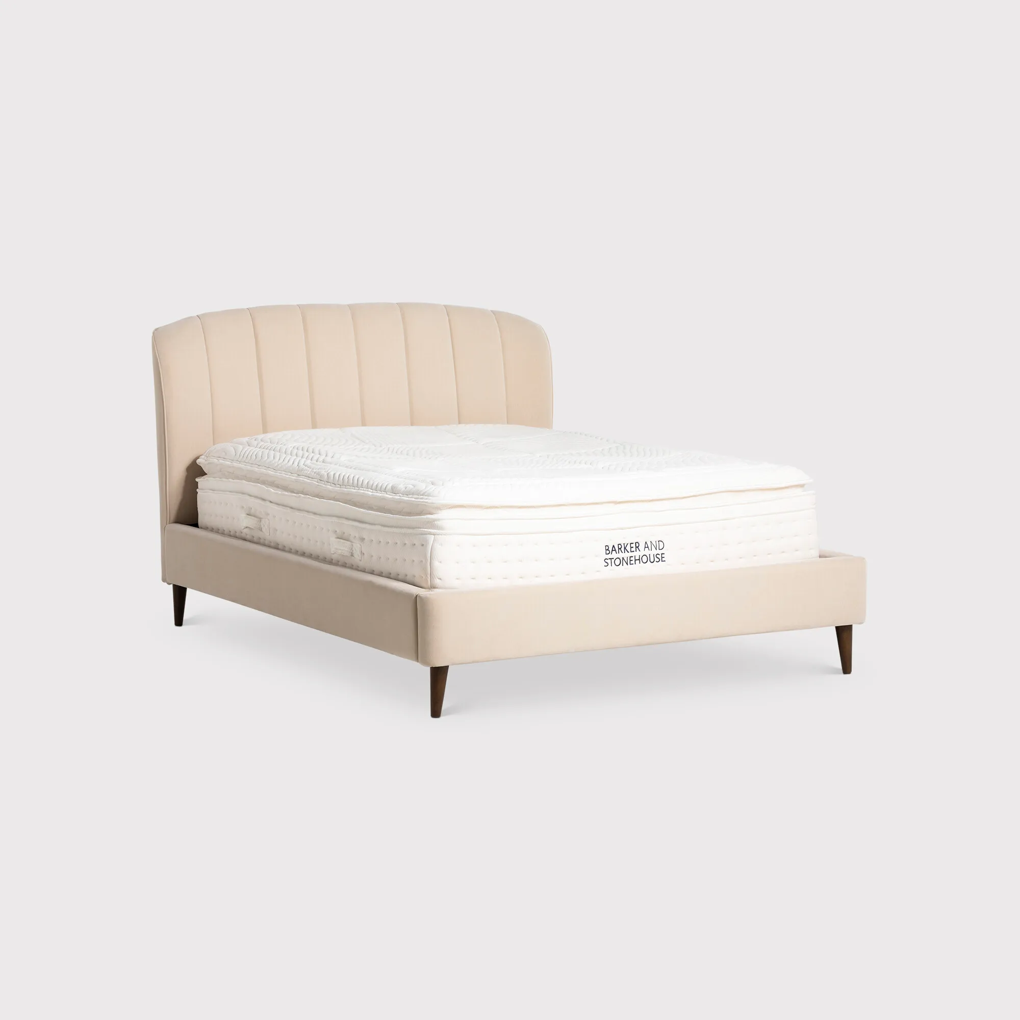 Reyes King Size Bed Frame - Grey, Fabric image