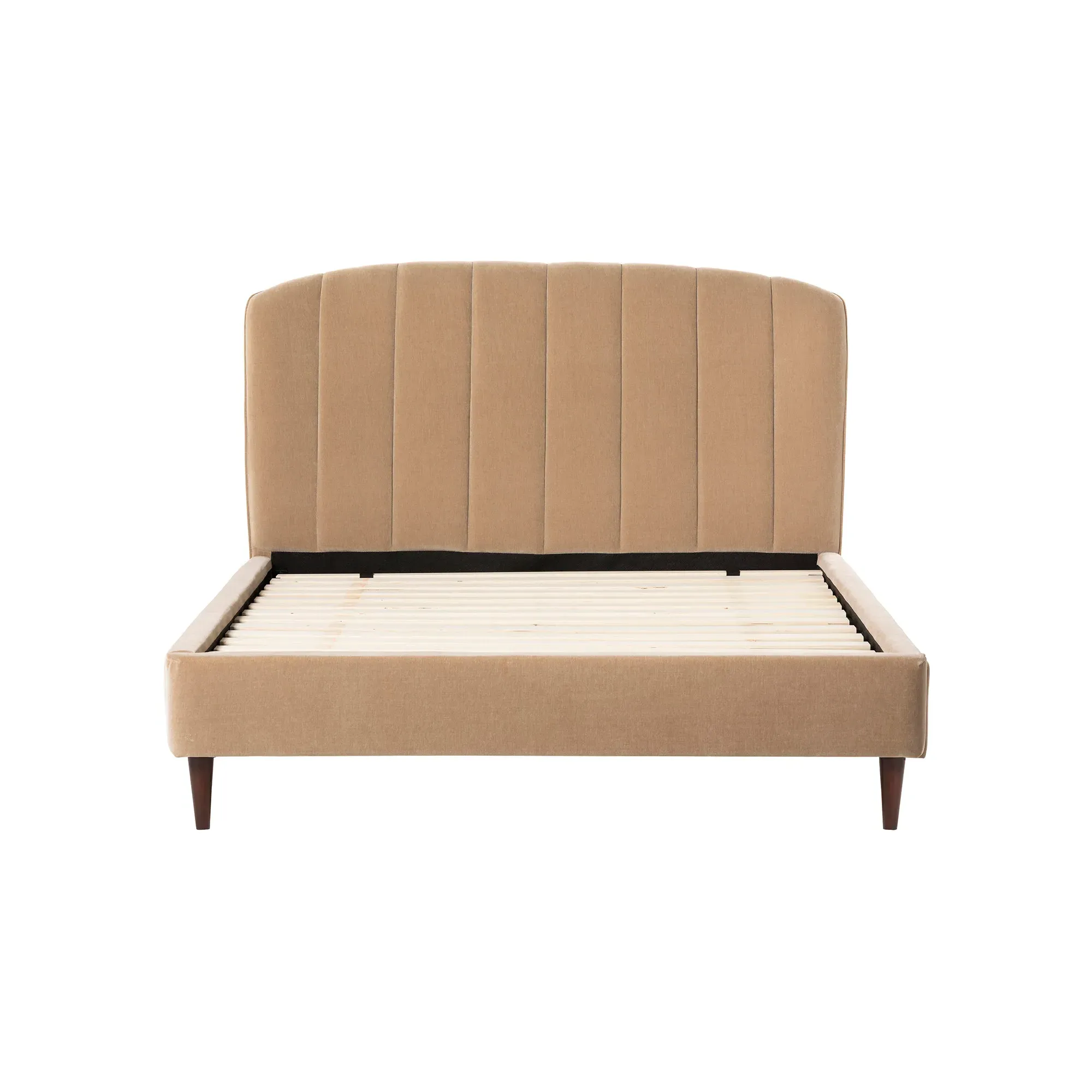 Reyes Super King Bed Frame - Brown, Fabric