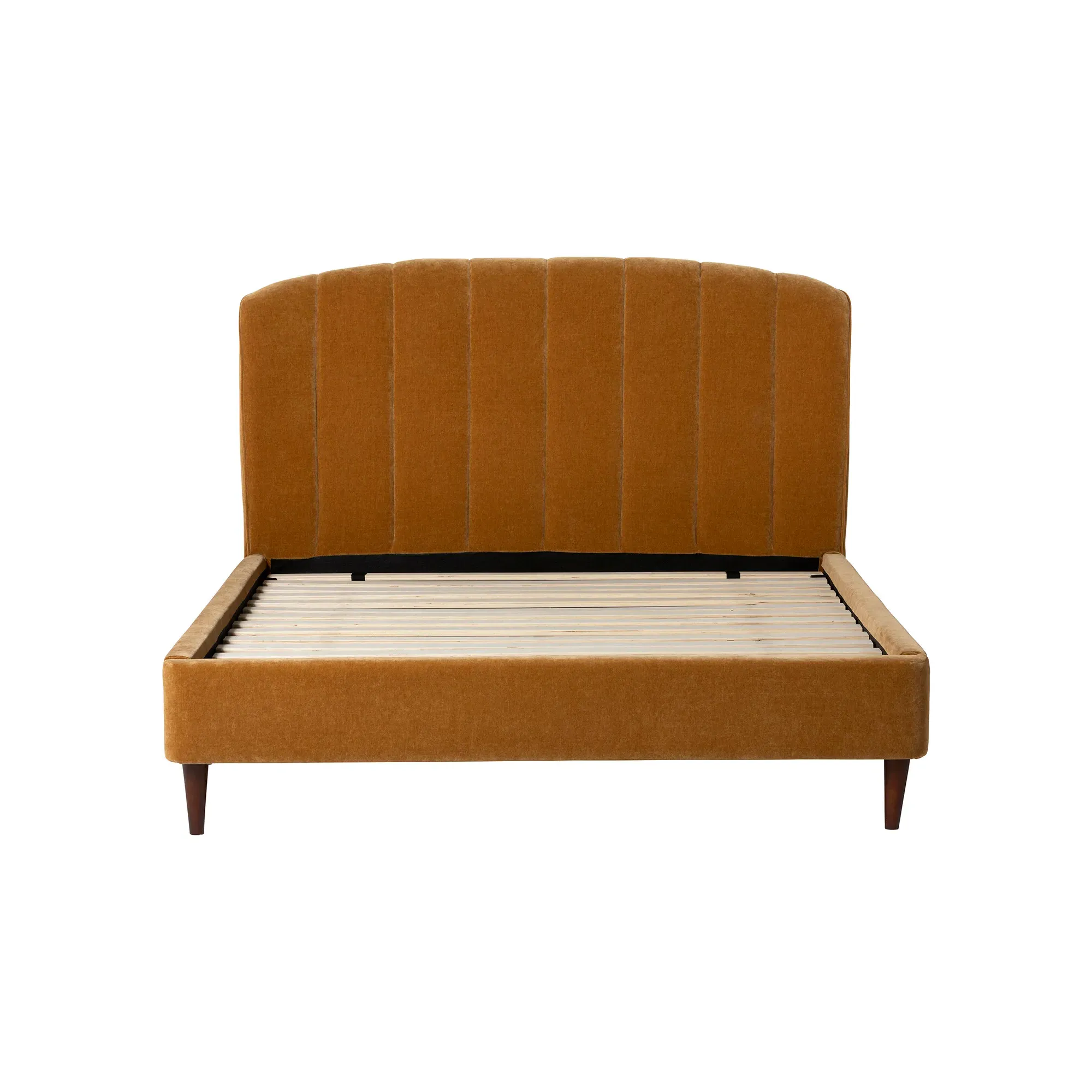 Reyes Super King Bed Frame - Orange, Fabric