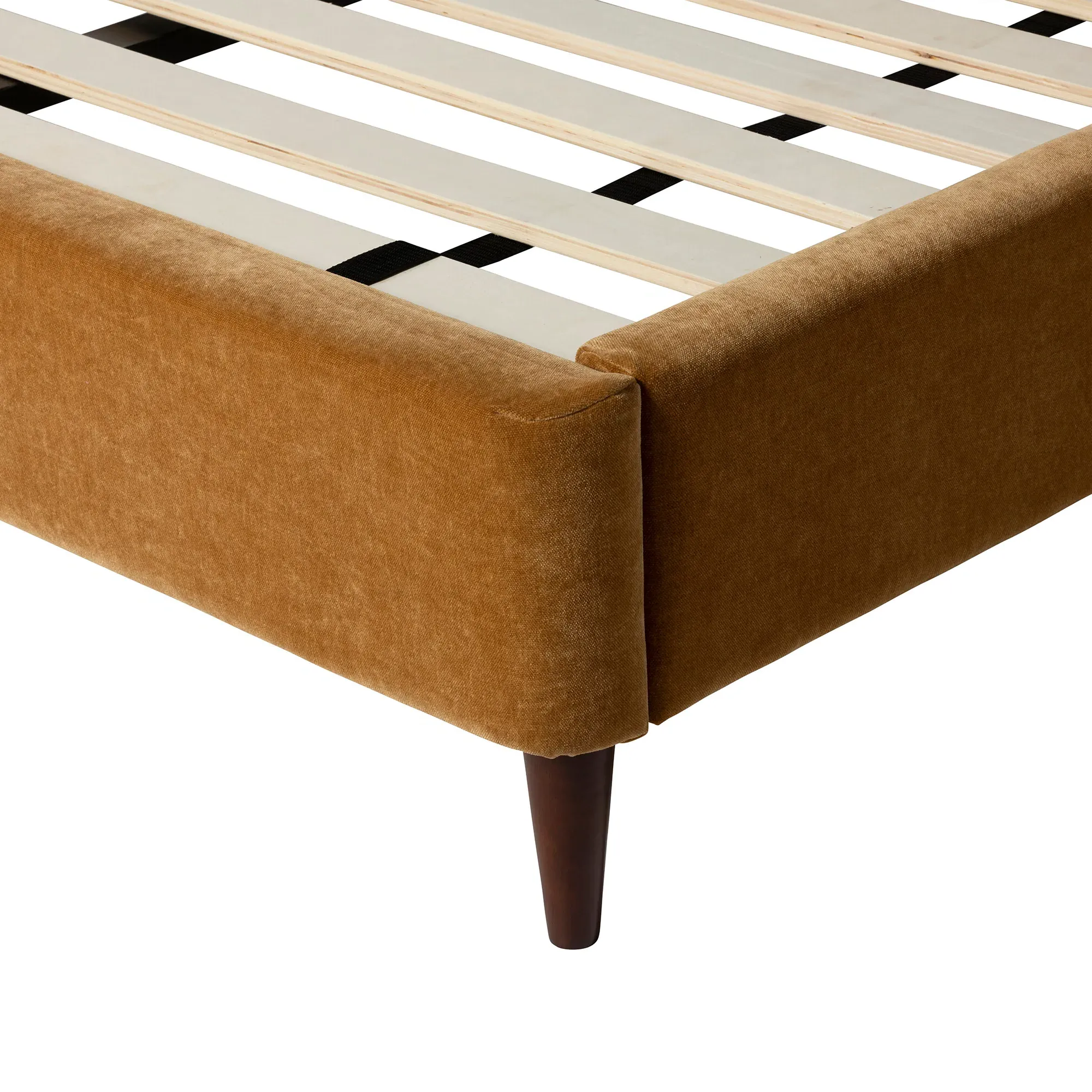 Reyes Super King Bed Frame - Orange, Fabric