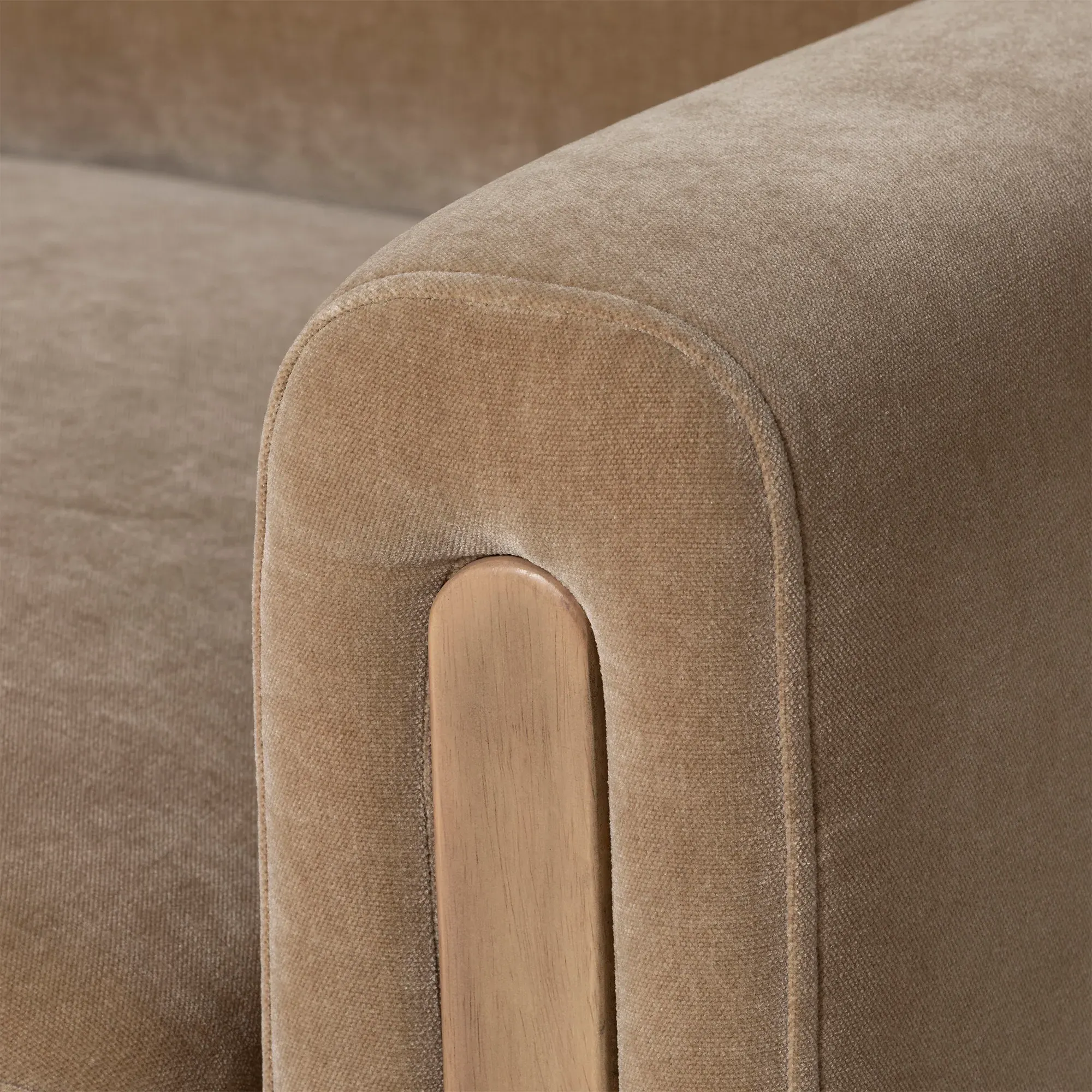 Reynard Loveseat Sofa - Neutral, Eucalyptus Wood