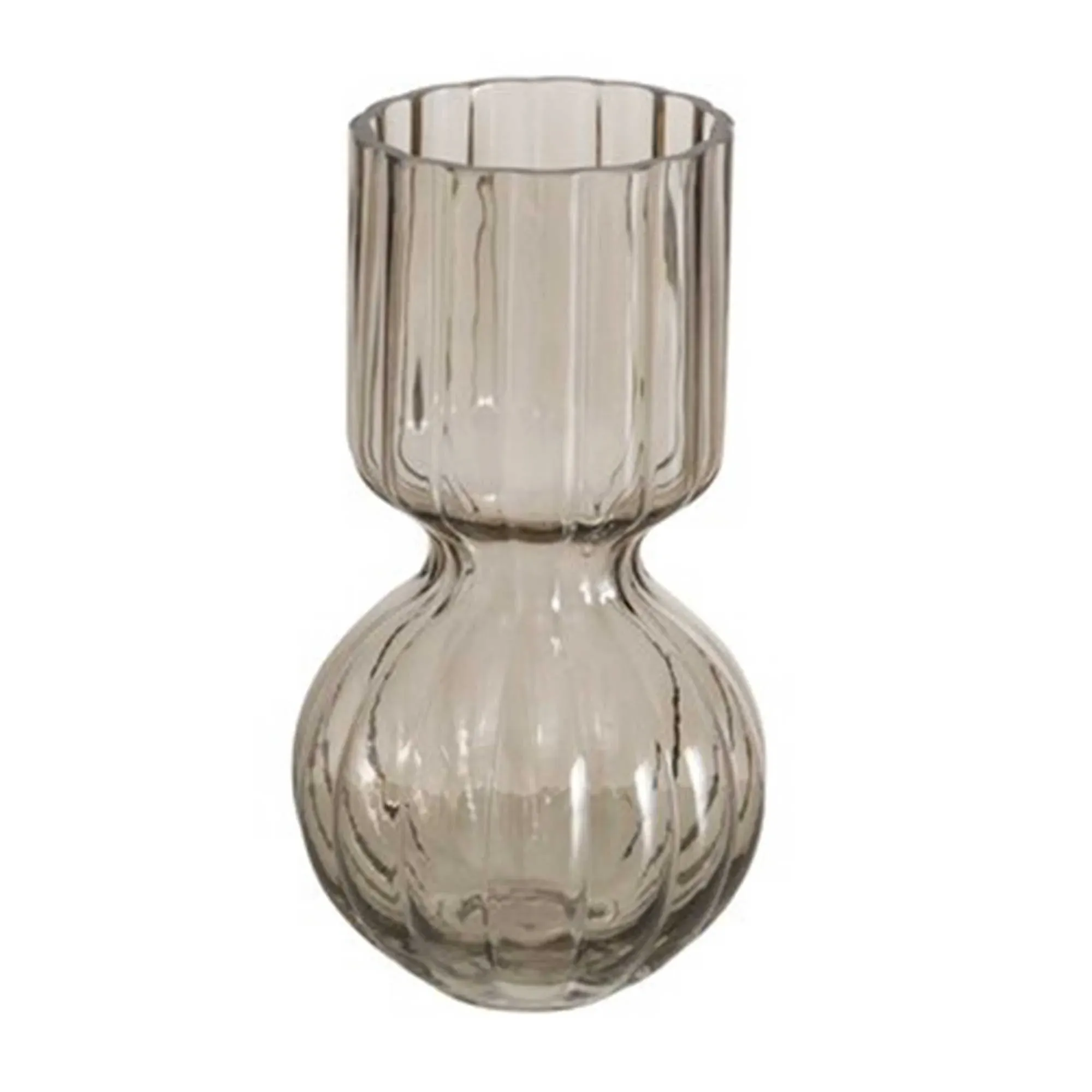 Ribbed Bubble Vase - Neutral, Glass