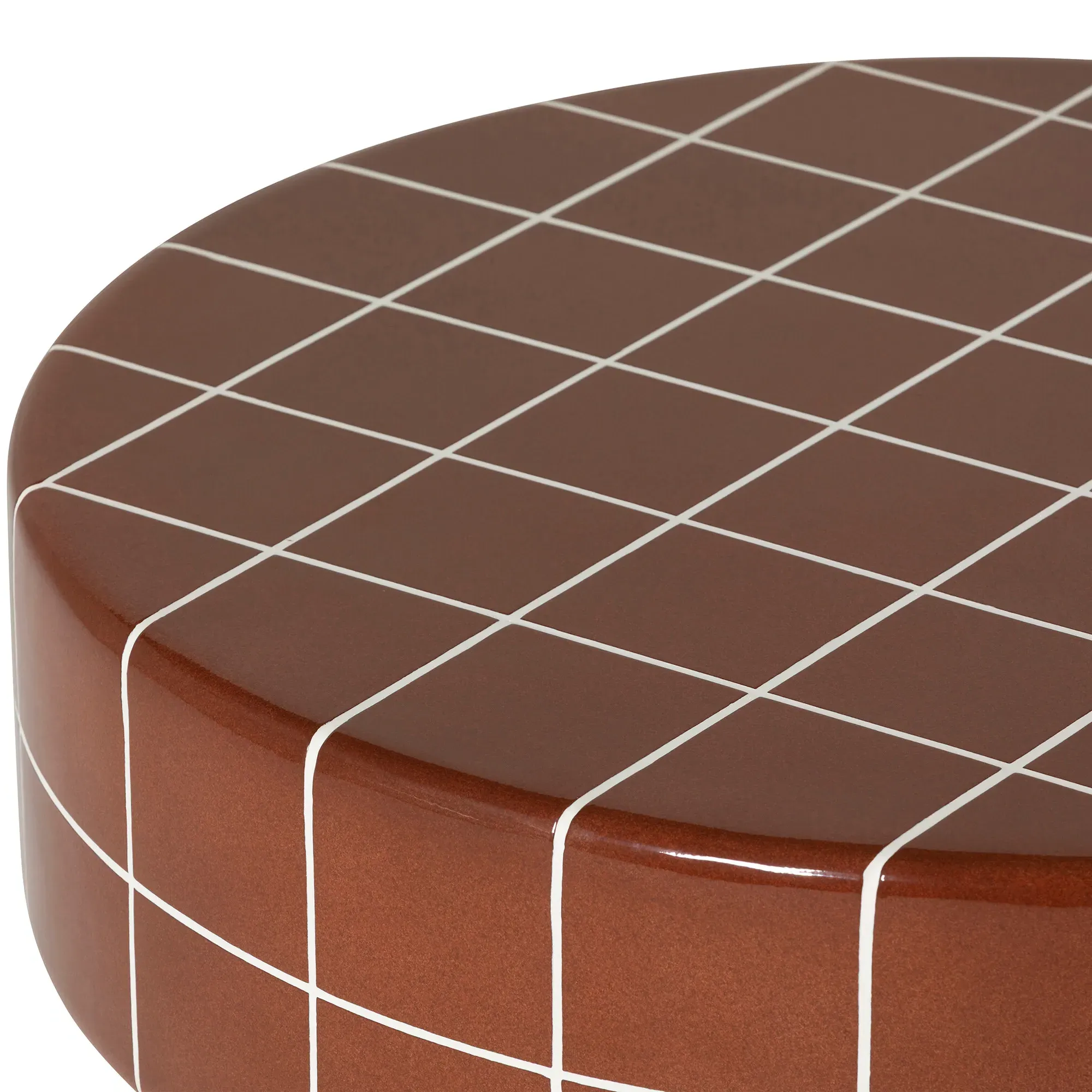 Rico Tiled Round Coffee Table - Red