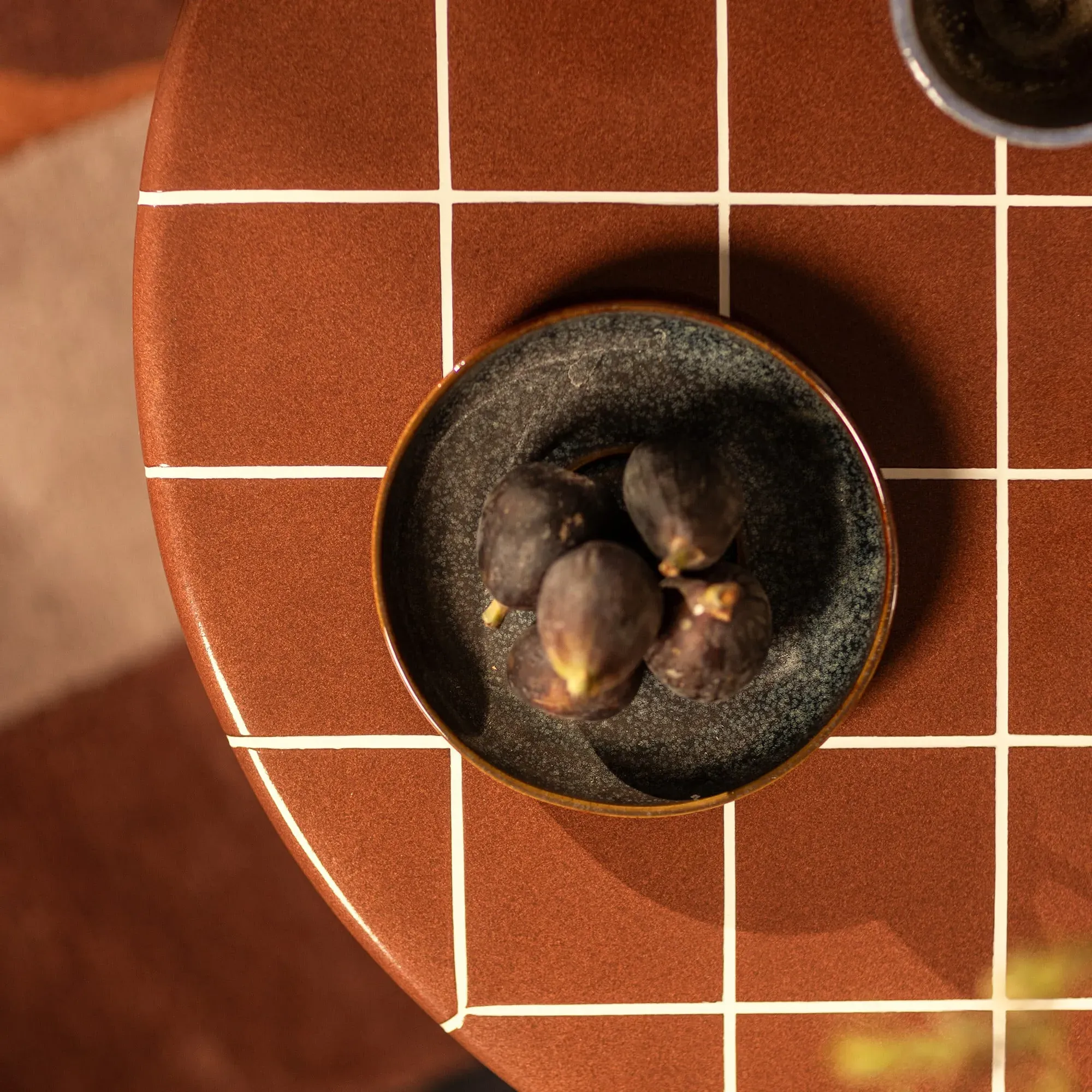 Rico Tiled Round Coffee Table - Red