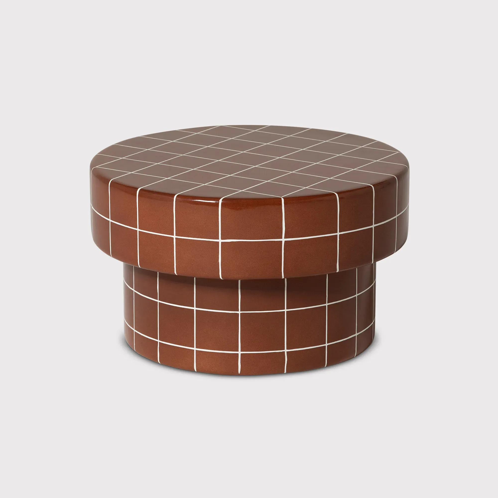 Rico Tiled Round Coffee Table - Red