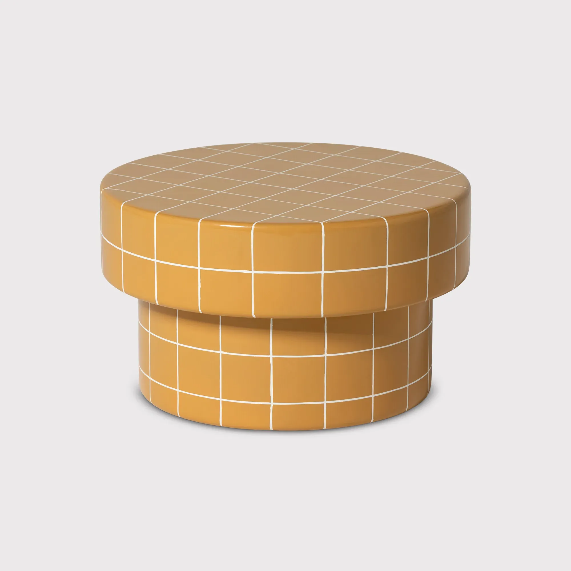 Rico Tiled Round Coffee Table - Yellow