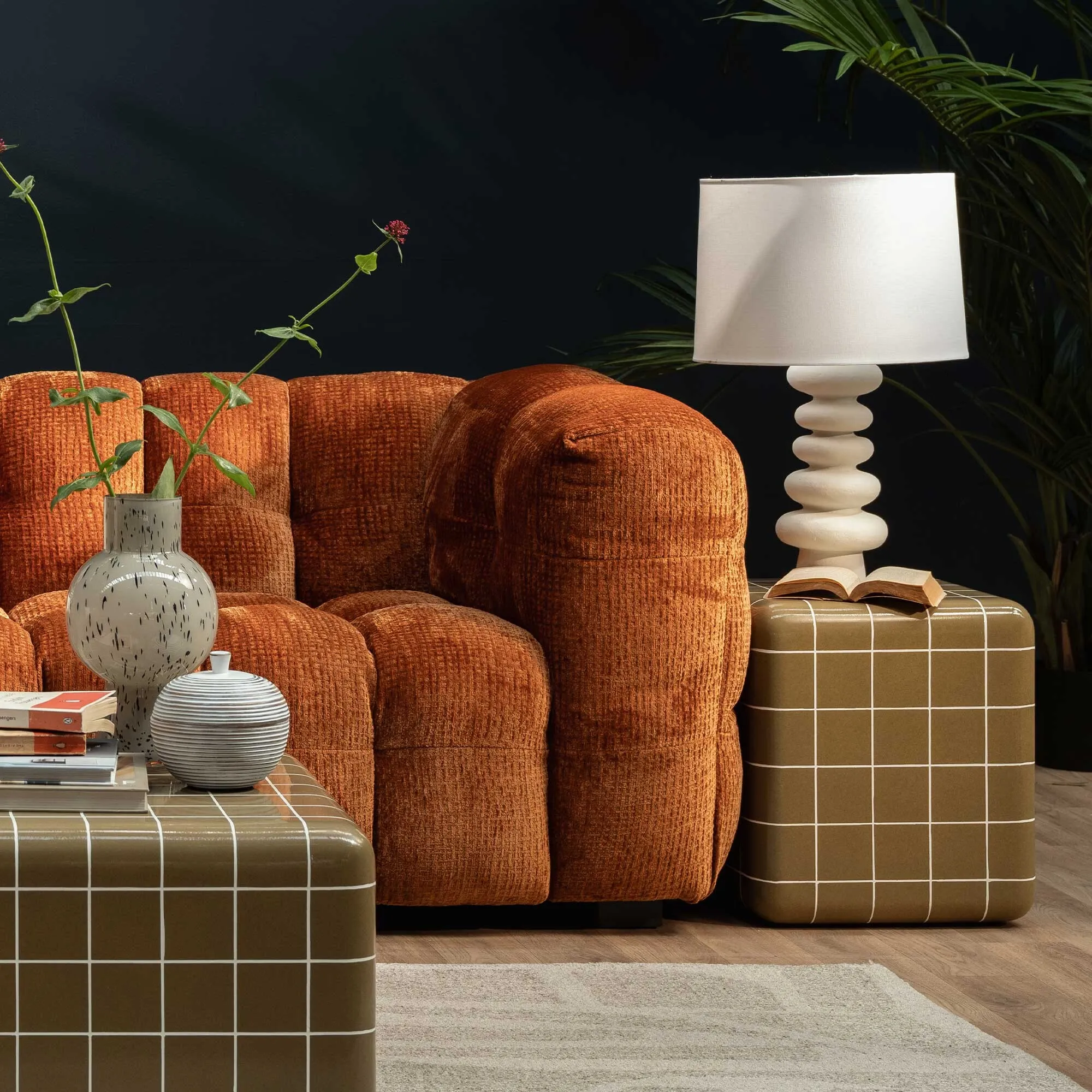 Rico Tiled Side Table - Green