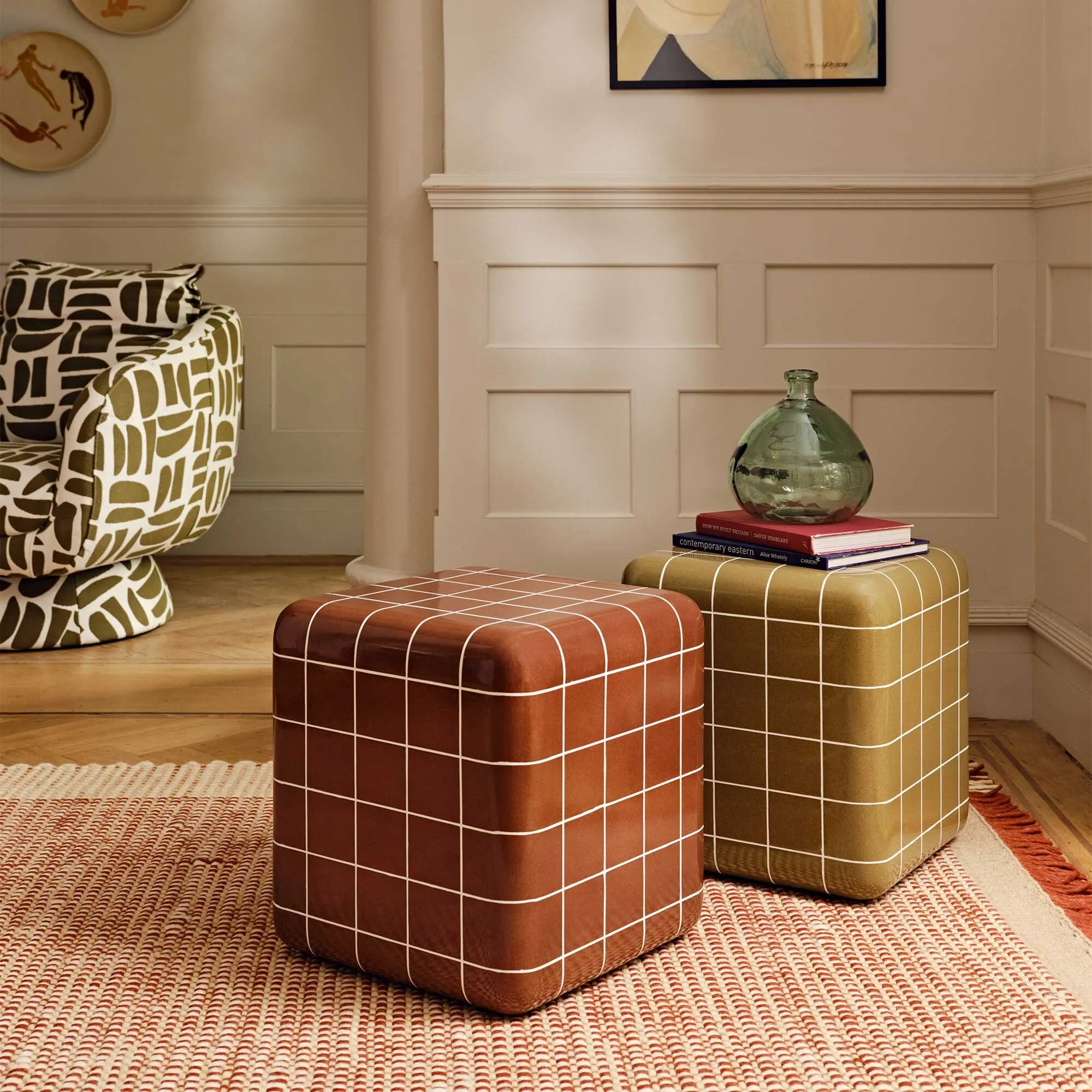 Rico Tiled Side Table - Green