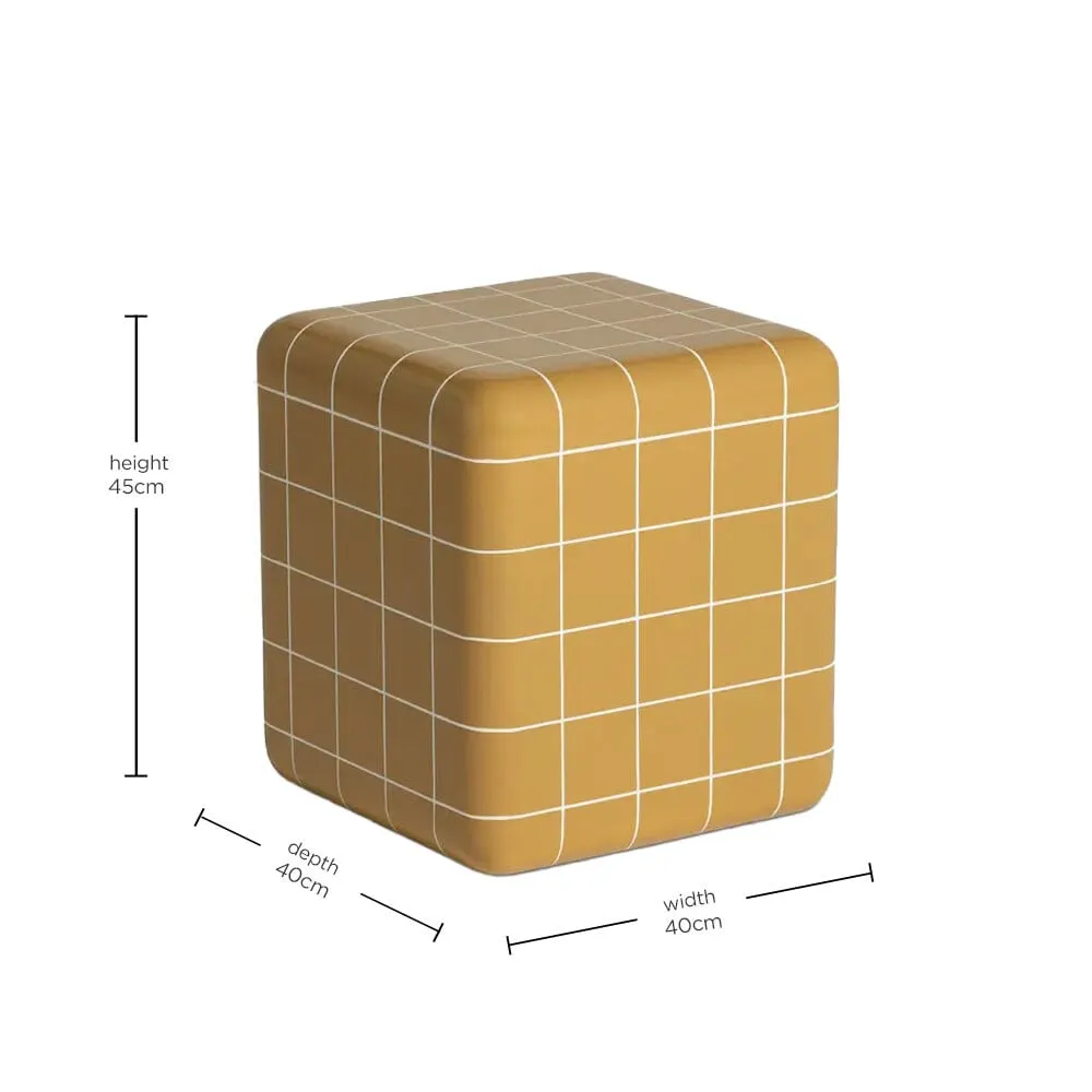 Rico Tiled Side Table - Yellow