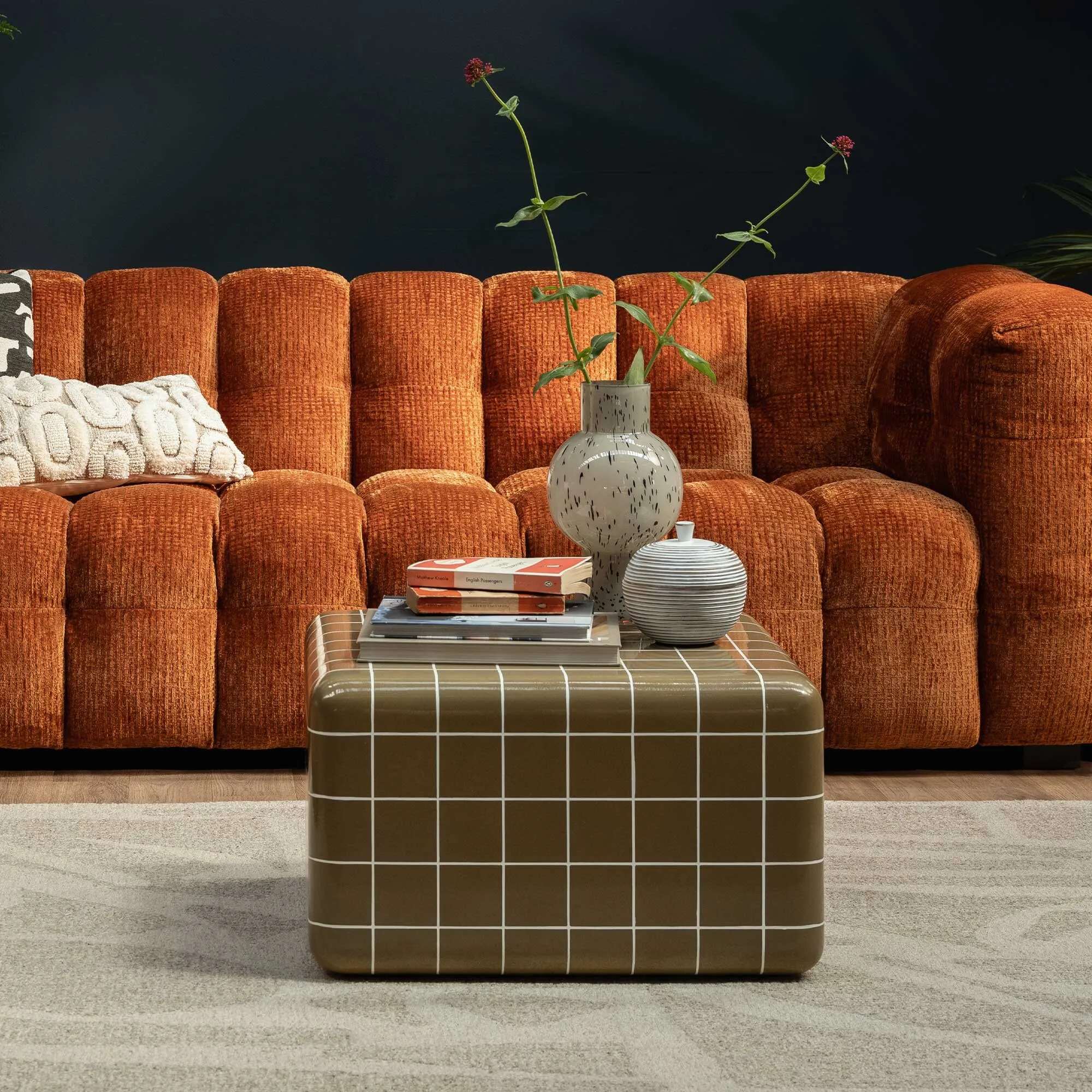 Rico Tiled Square Coffee Table - Green