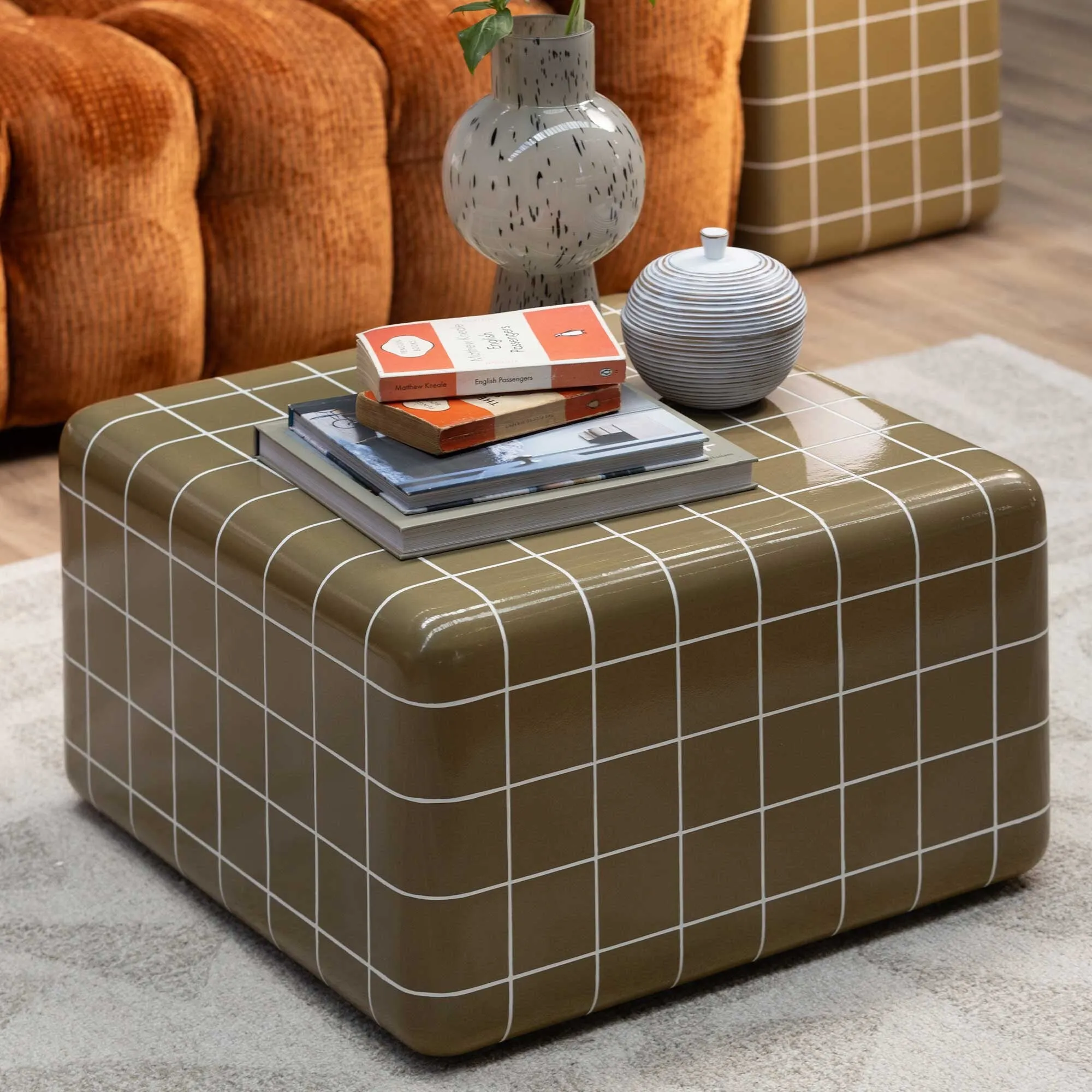 Rico Tiled Square Coffee Table - Green