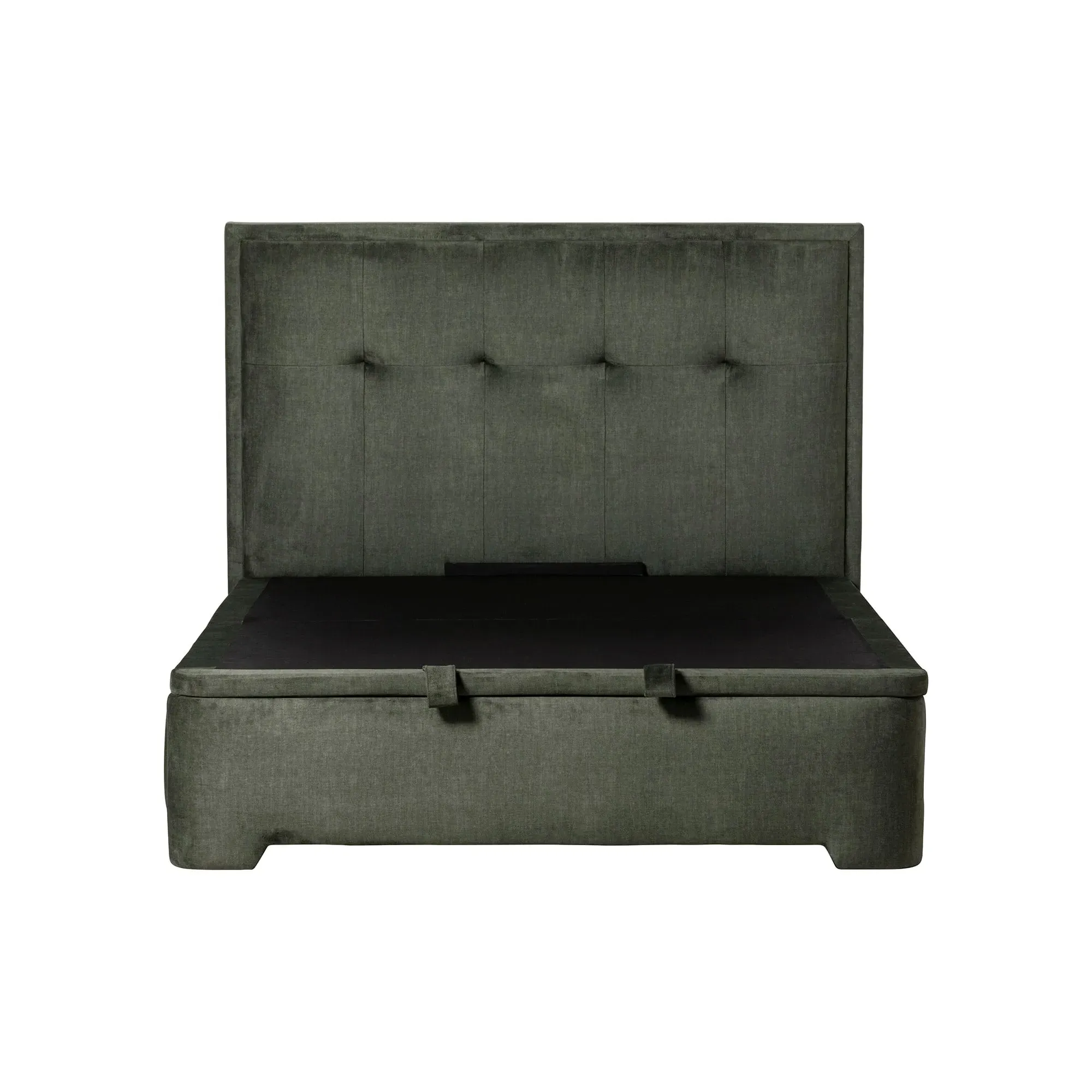 Ripley King Ottoman Bed with Square Headboard - Green