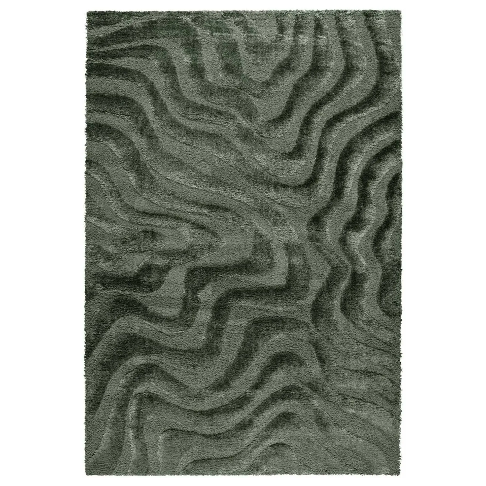 Ripple Square Rug - Green, Polyester image