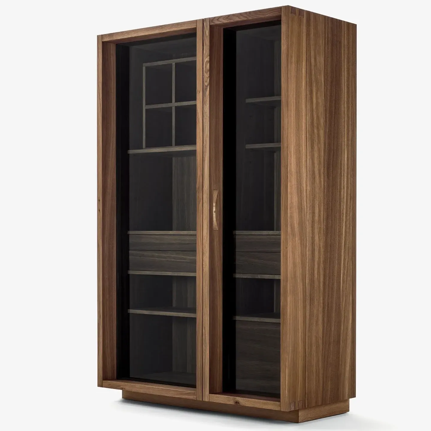 RIVA Cambusa Glass Wine Storage Unit - Brown, Walnut
