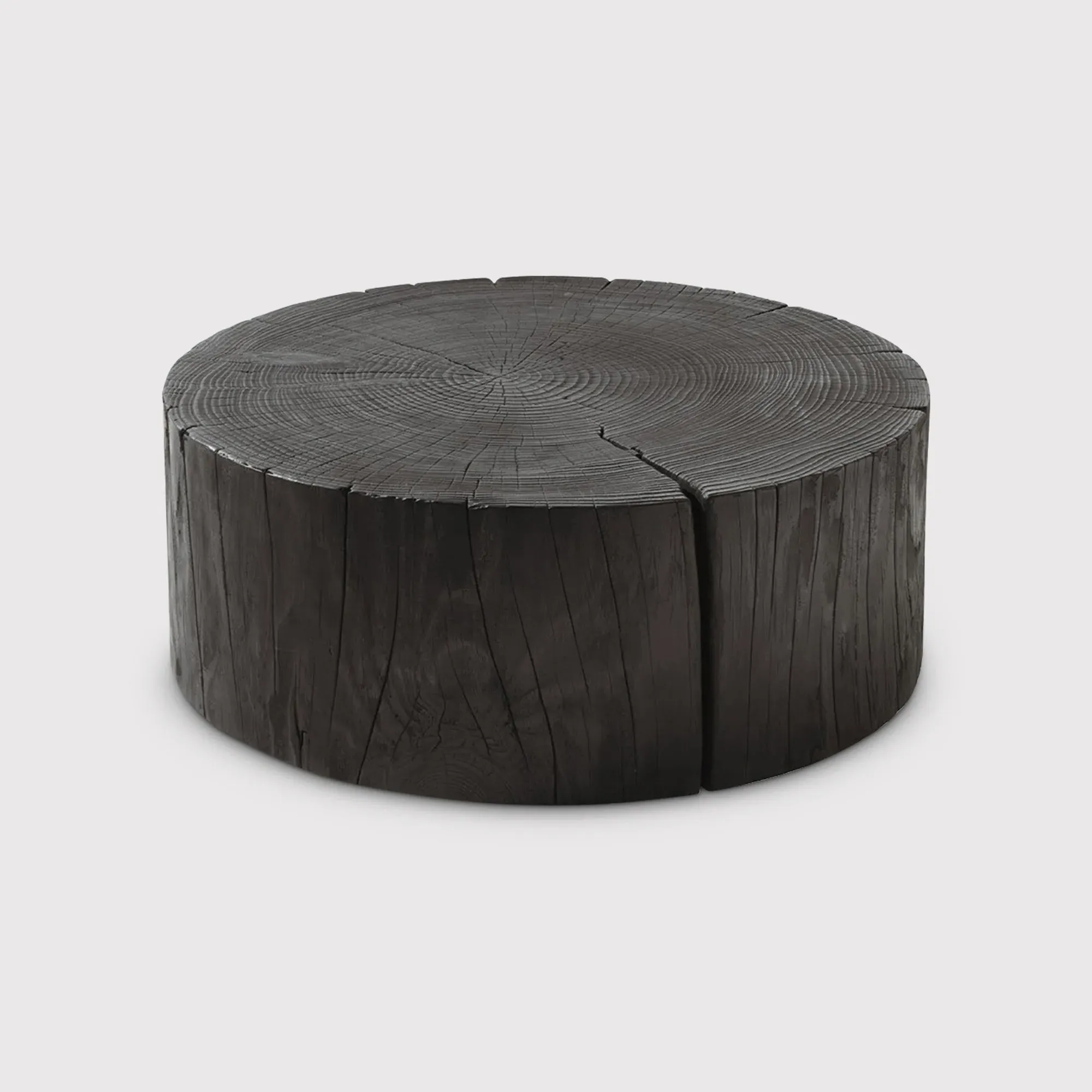 RIVA Eco Round Coffee Table - Black, Cedar Wood image