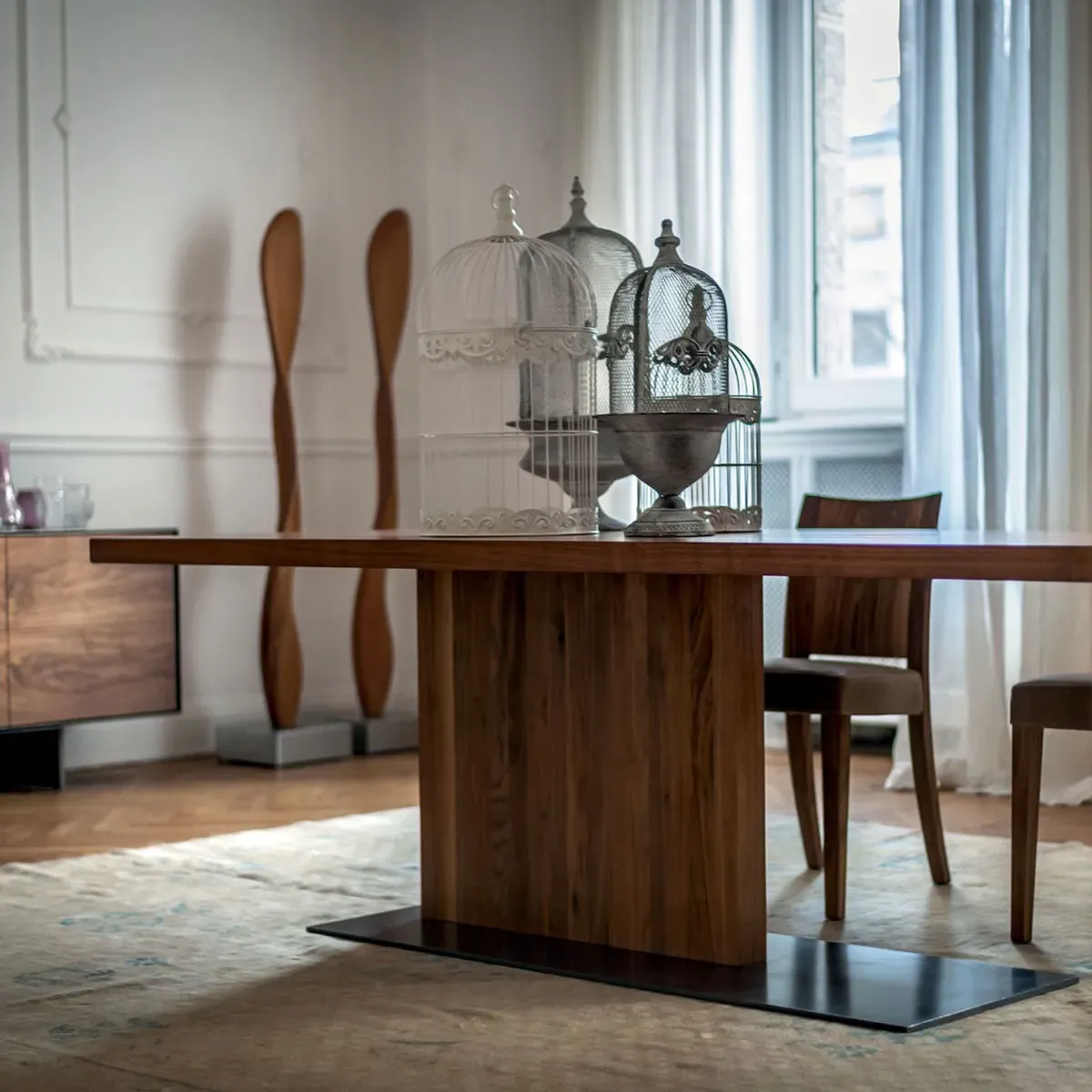 RIVA Liam Wood Dining Table - Brown, Walnut