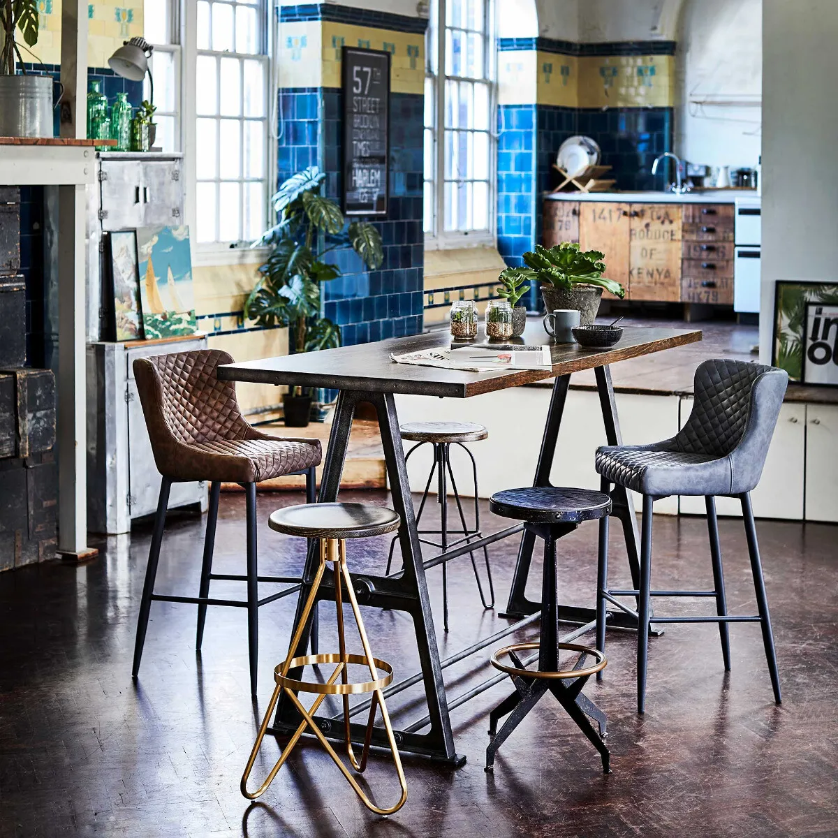 Rivington Barstool - Brown