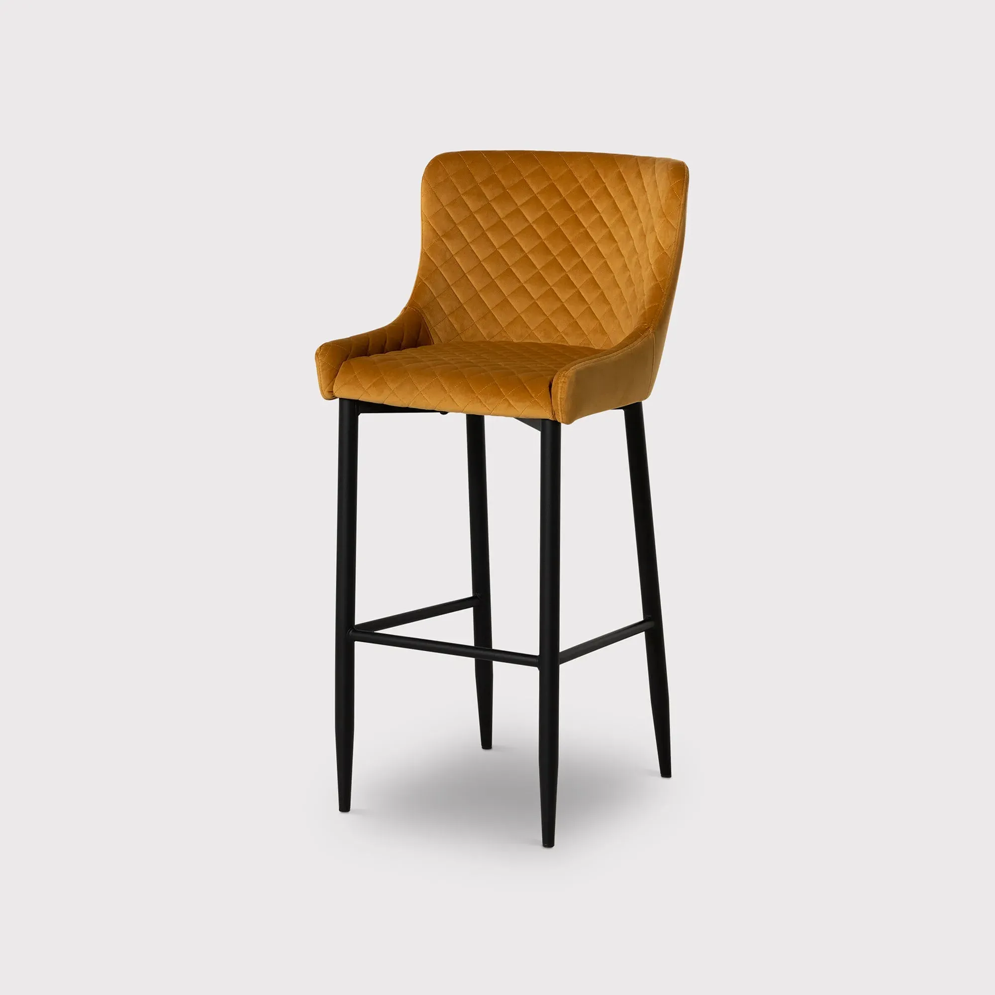 Rivington Barstool - Orange, Velvet