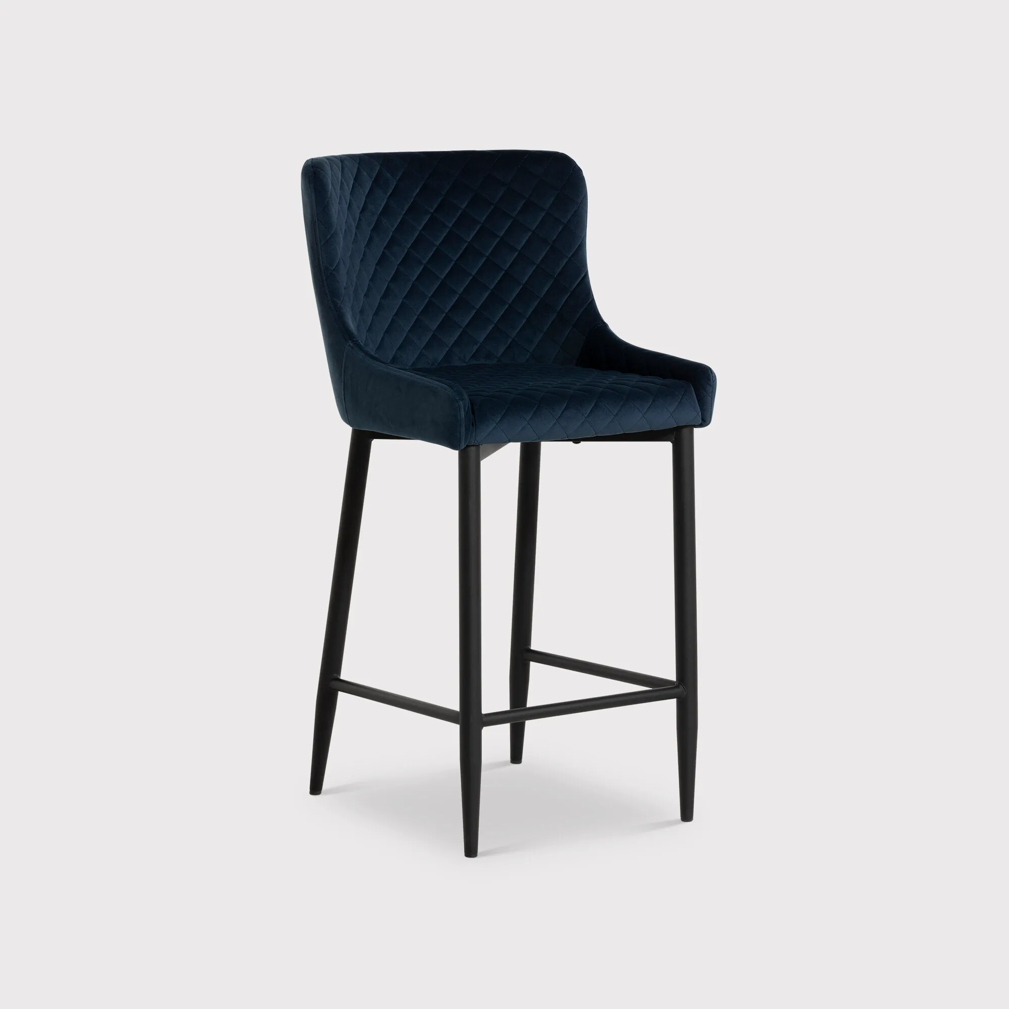 Rivington Counter Stool - Navy, Velvet