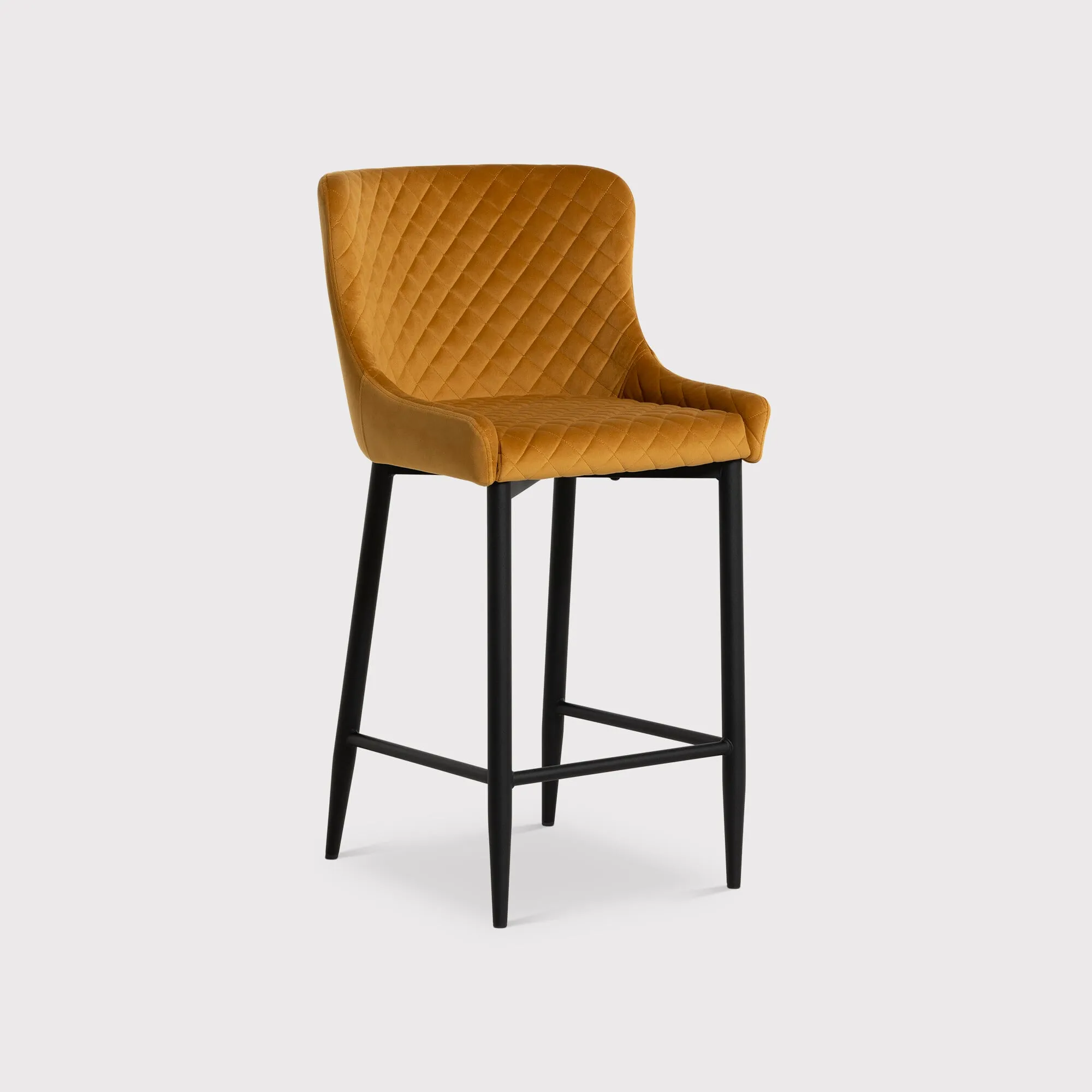 Rivington Counter Stool - Yellow, Velvet