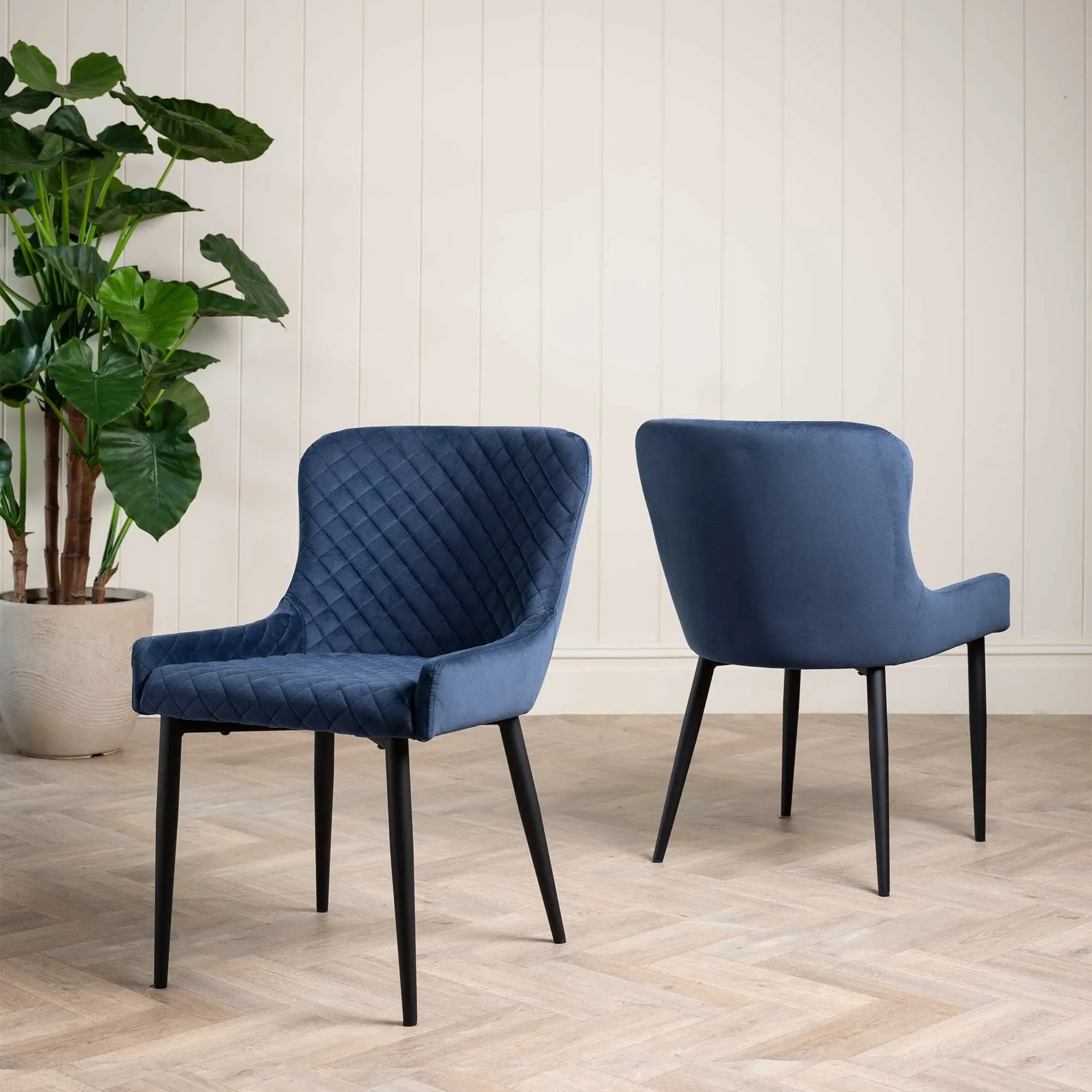 Rivington Dining Chair - Blue, Velvet image