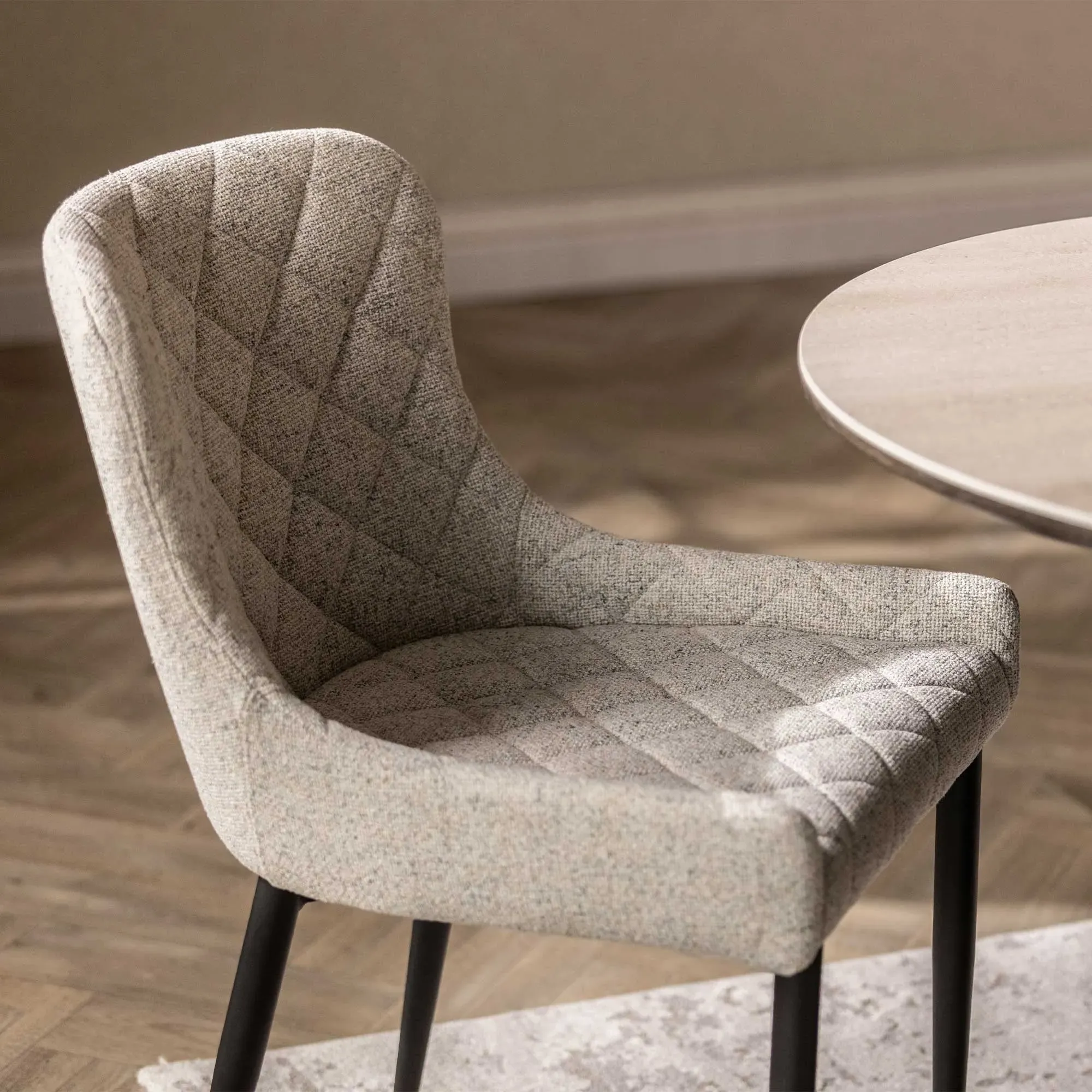 Rivington Dining Chair - White, Fabric