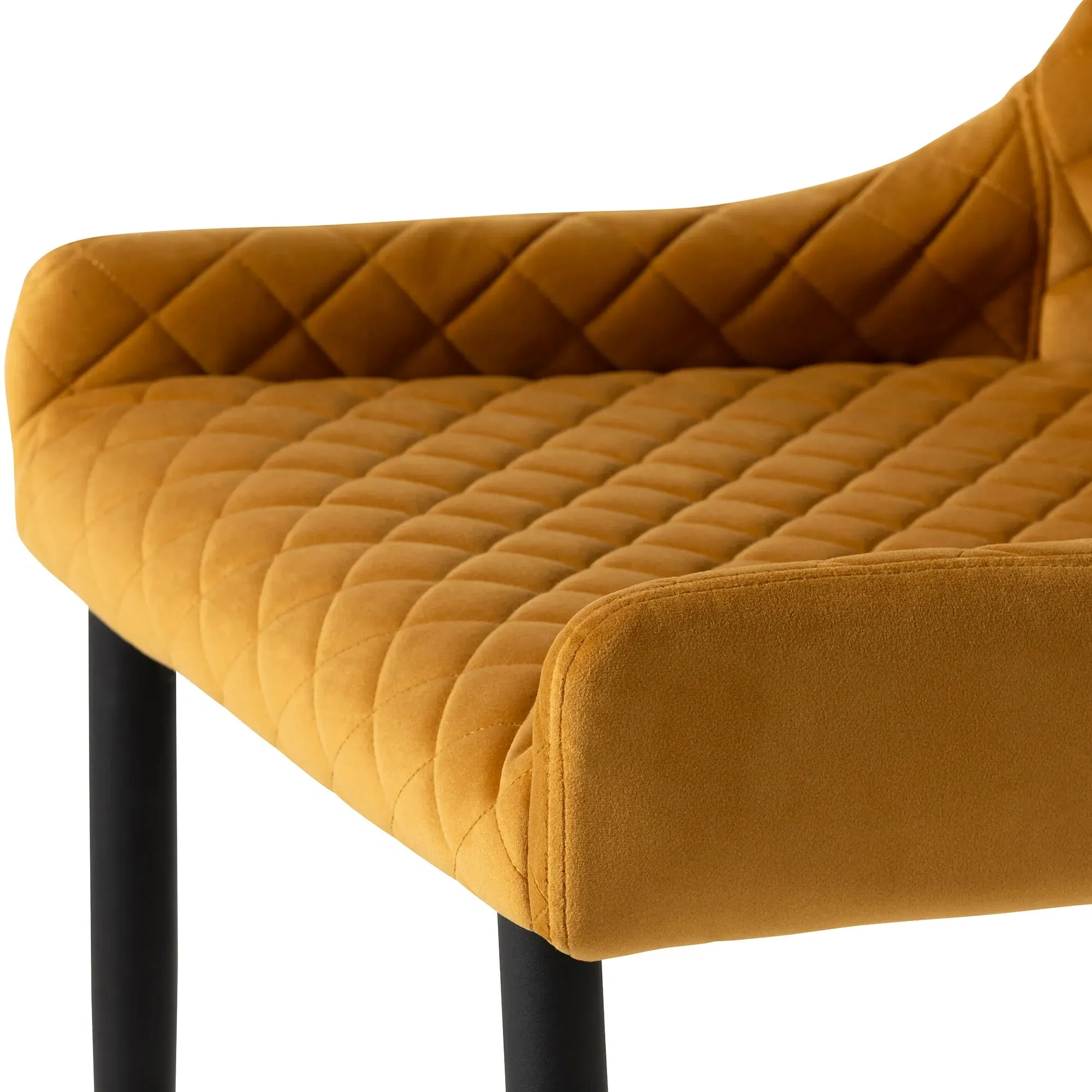 Rivington Dining Chair - Yellow, Velvet