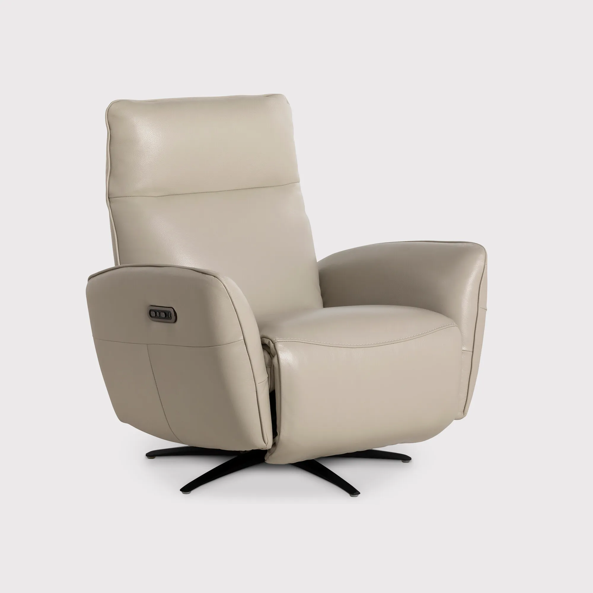 Rix Massage Power Recliner Chair - Neutral, Leather image