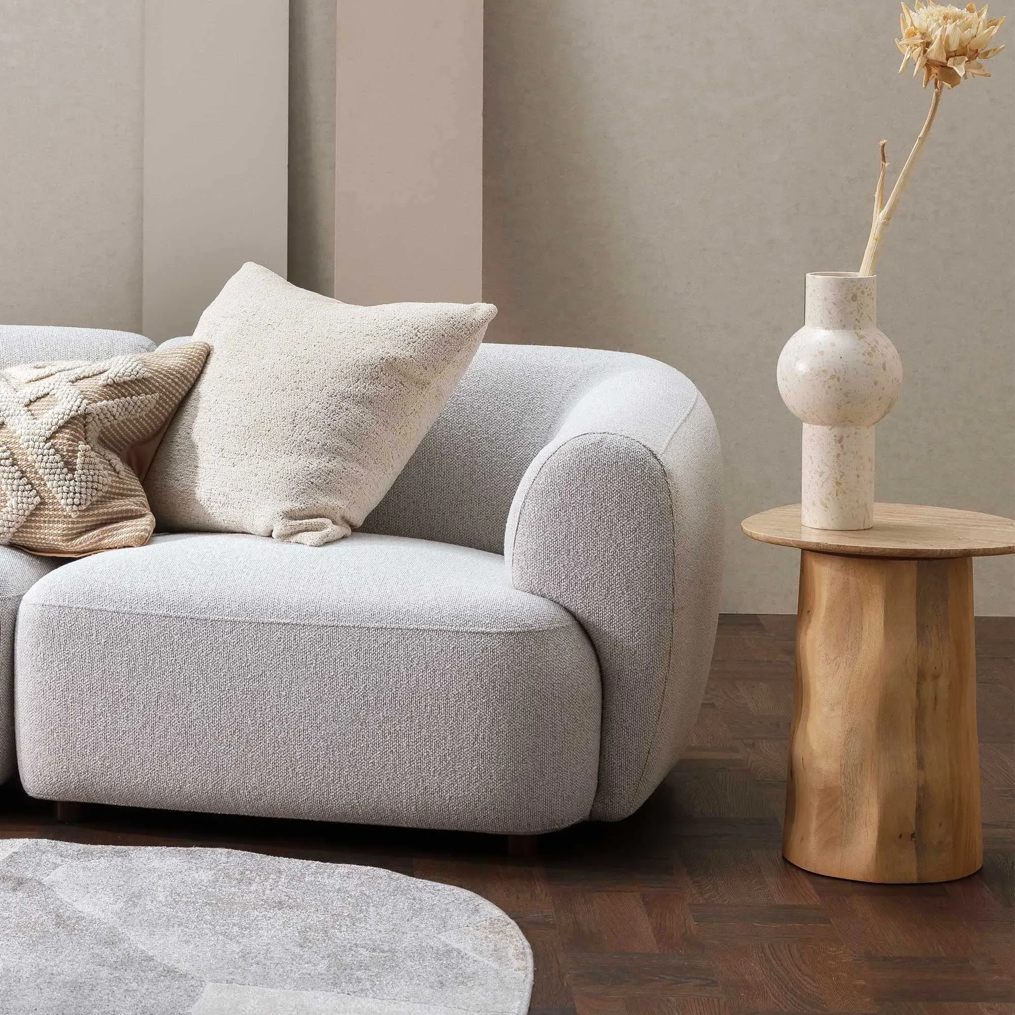 Rodin Round Side Table - Neutral, Mango Wood