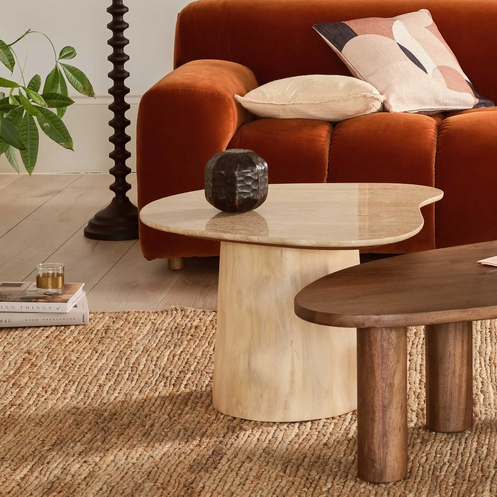 Rodin Round Side Table - Neutral, Mango Wood