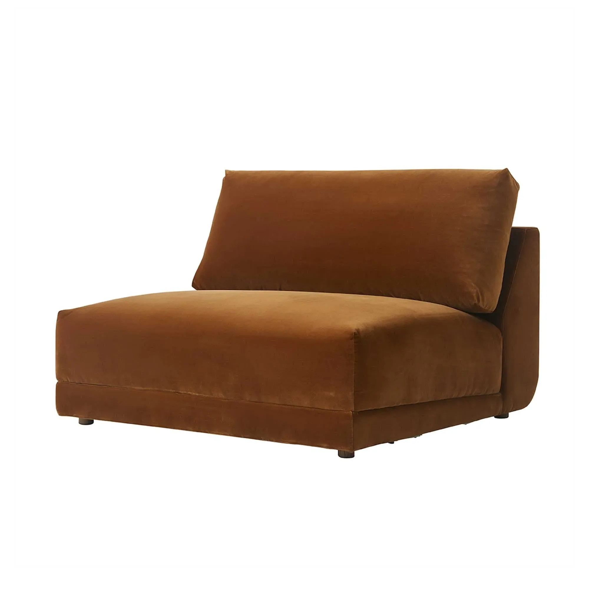 Romulas 1-Seater Modular Sofa - Brown, Velvet