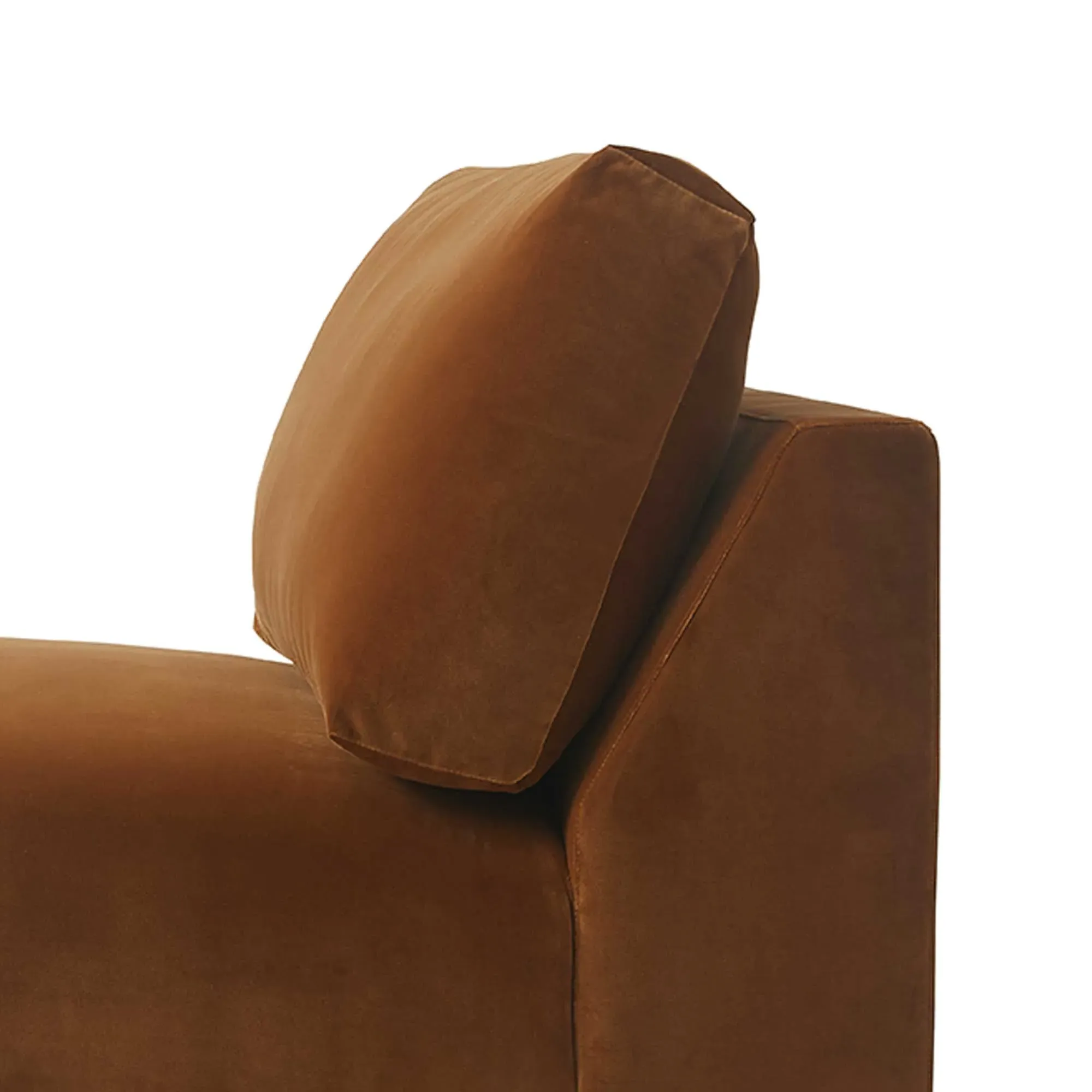 Romulas 1-Seater Modular Sofa - Brown, Velvet